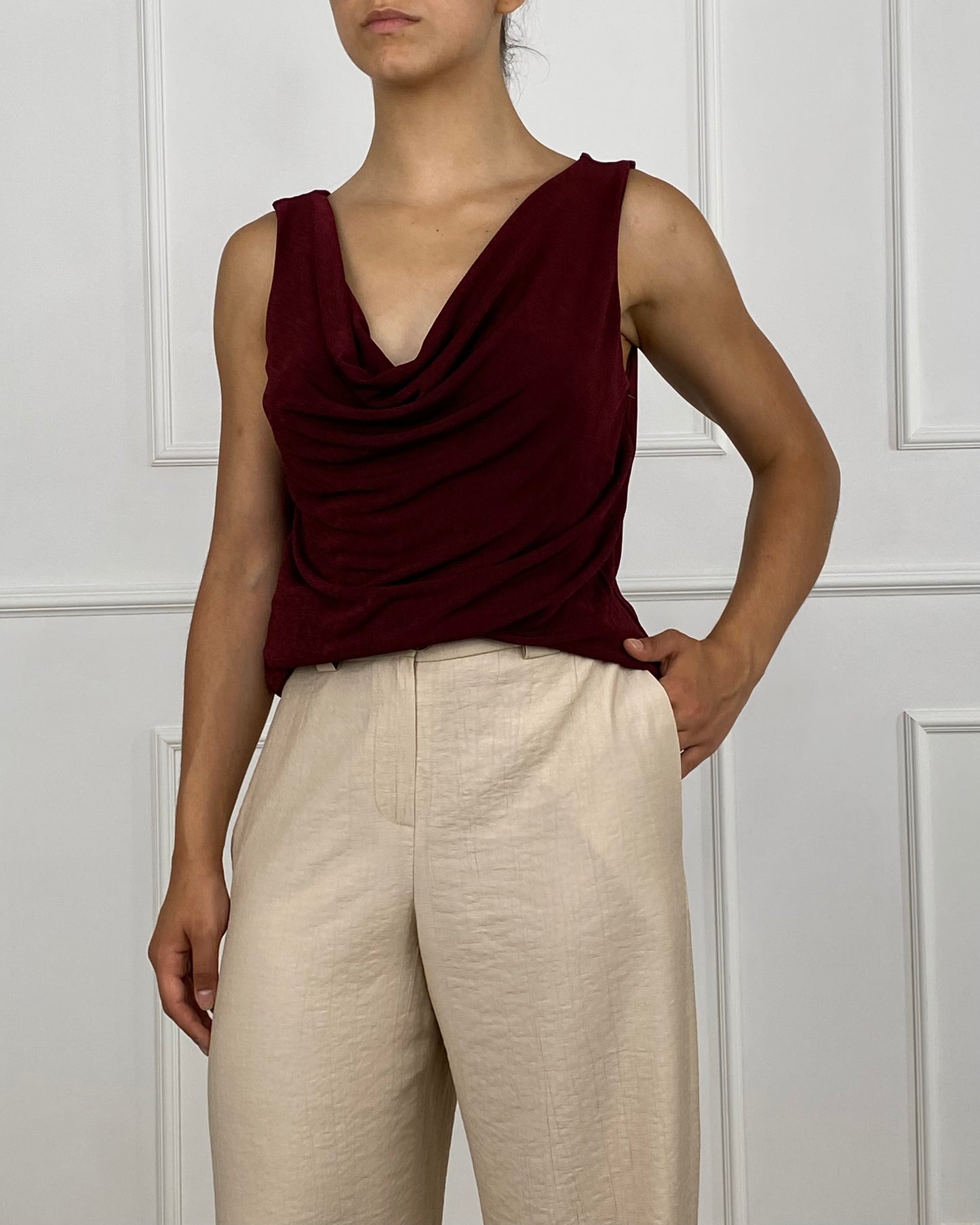 7205 - TOP SCOLLO DRAPPEGGIO
