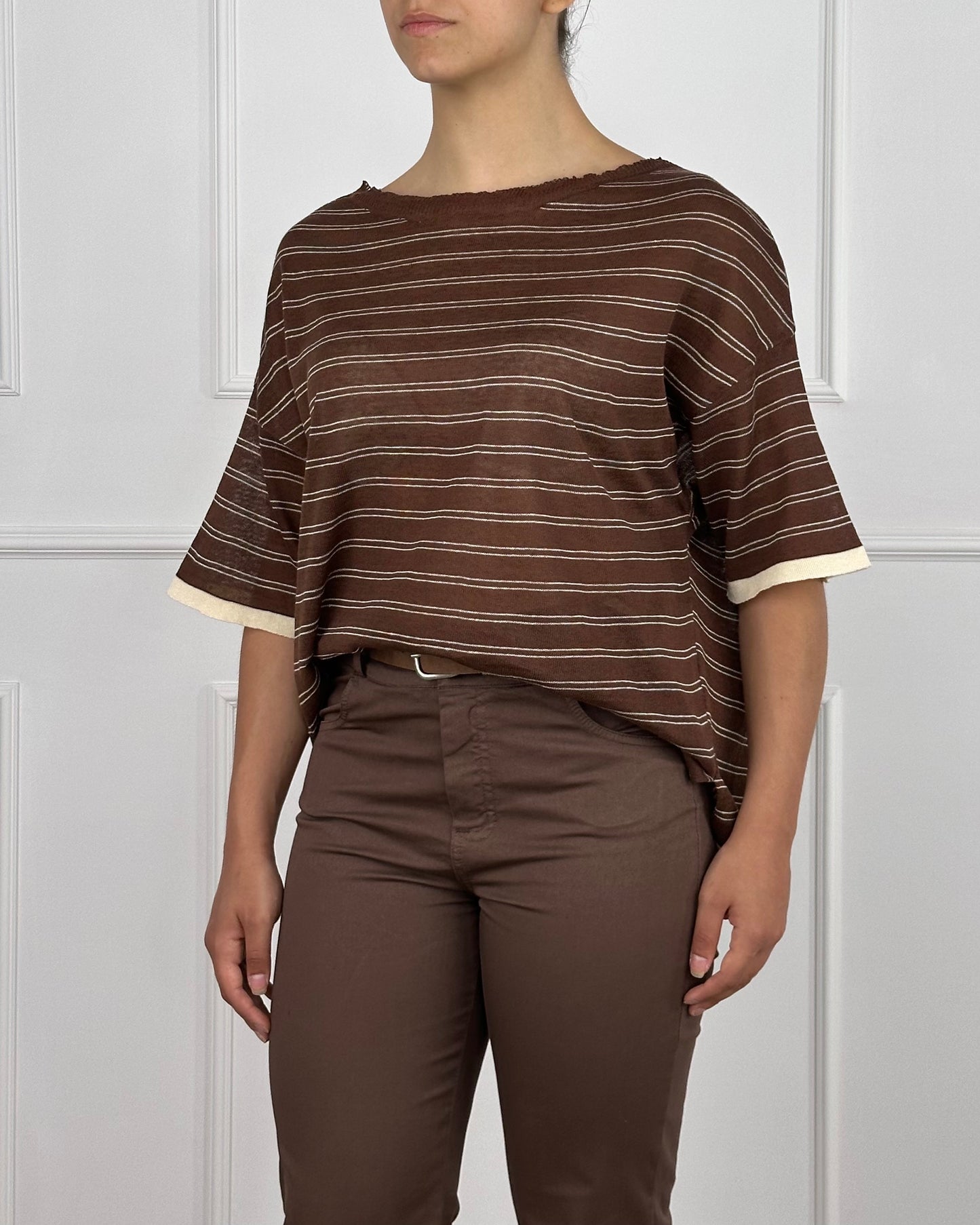 G280125 - MAGLIA RIGHE SC.BARCA LINO & COTONE