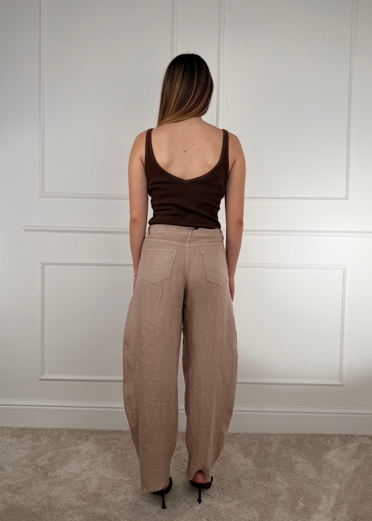 S26PJ93 - TENSIONE IN PANTALONE BALLOON IN LINO