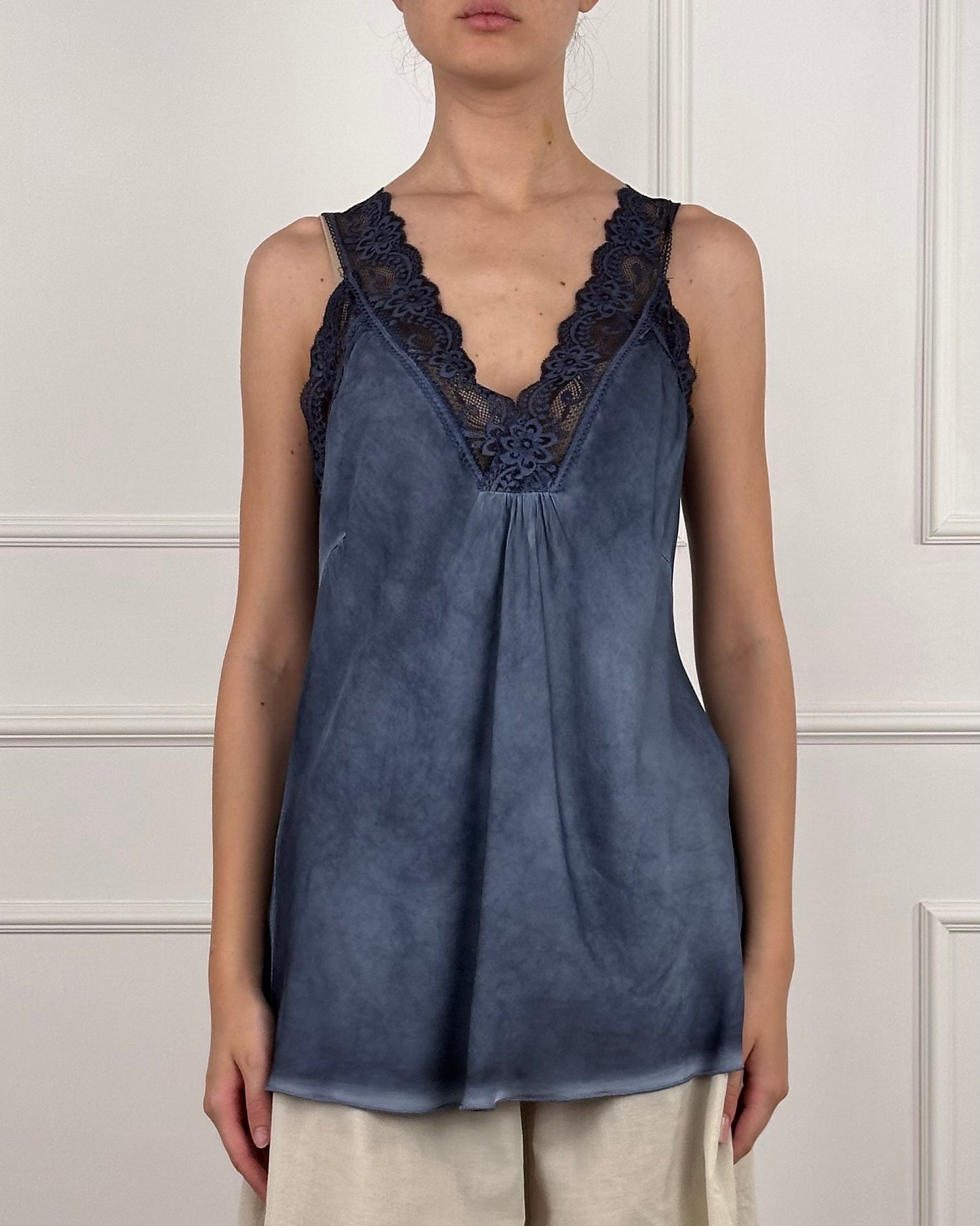 213361 - TOP IN VISCOSA SPALLINA IN PIZZO