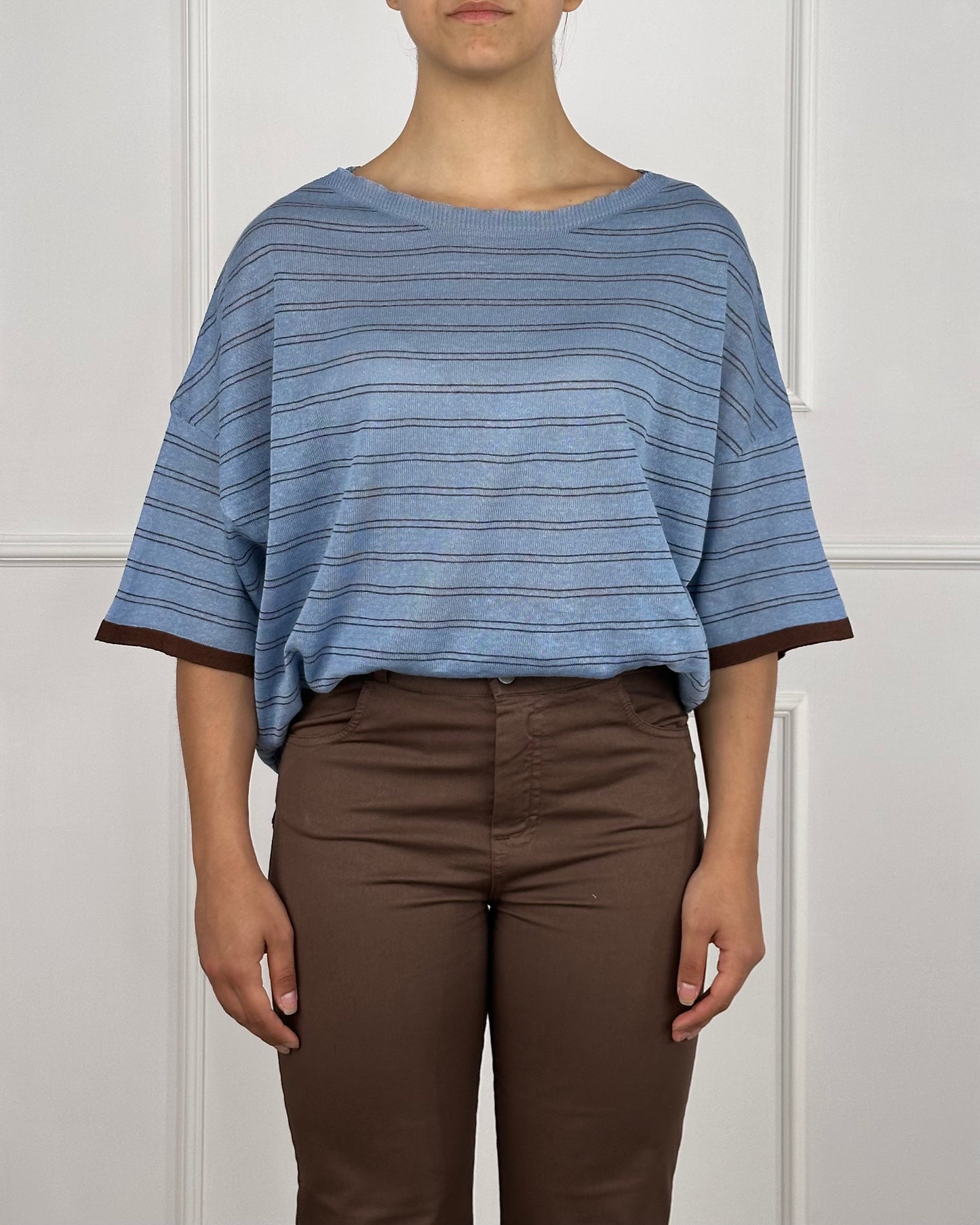 G280125 - MAGLIA RIGHE SC.BARCA LINO & COTONE