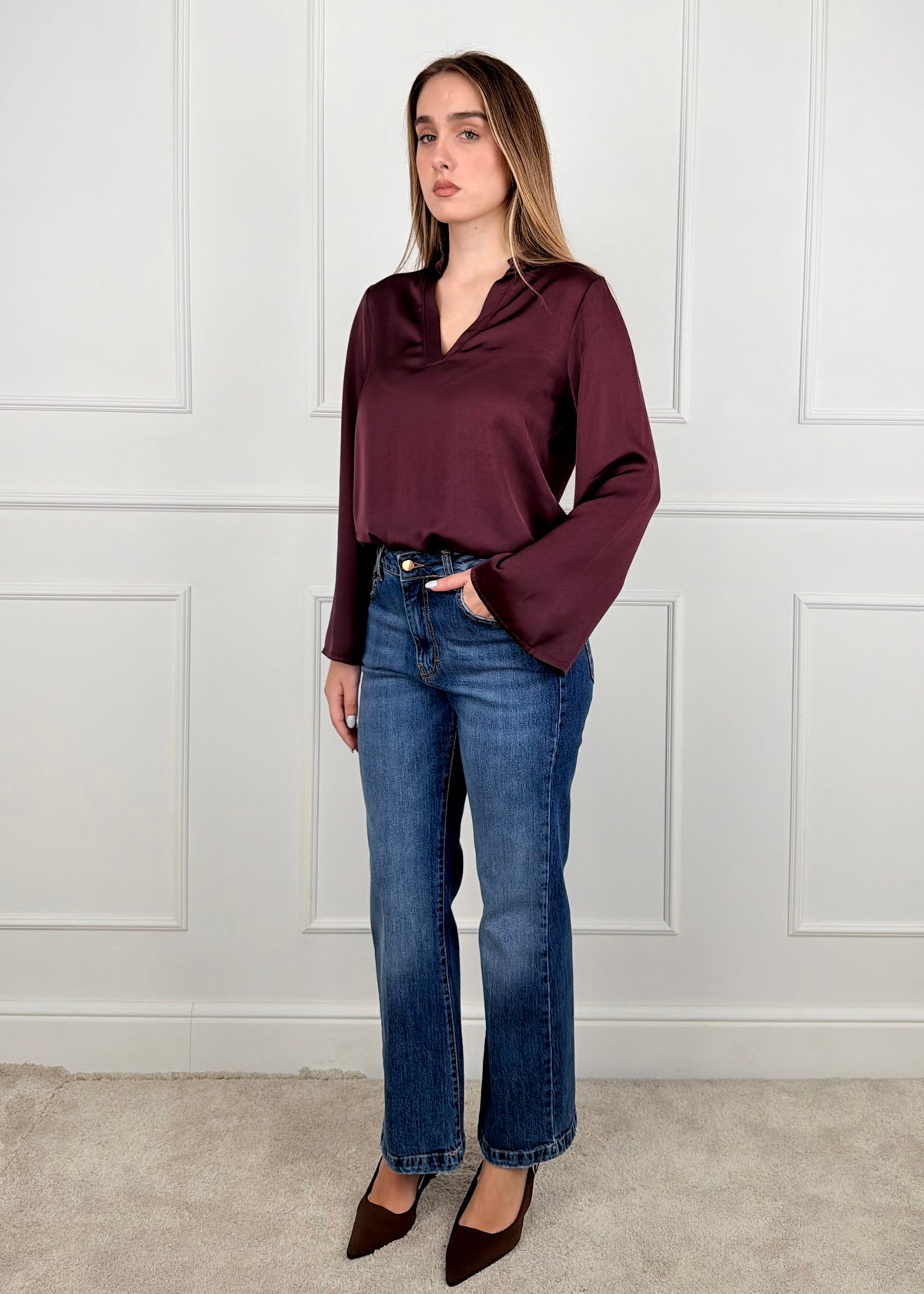 CJ12776 - TENSIONE IN DENIM MINI FLARE