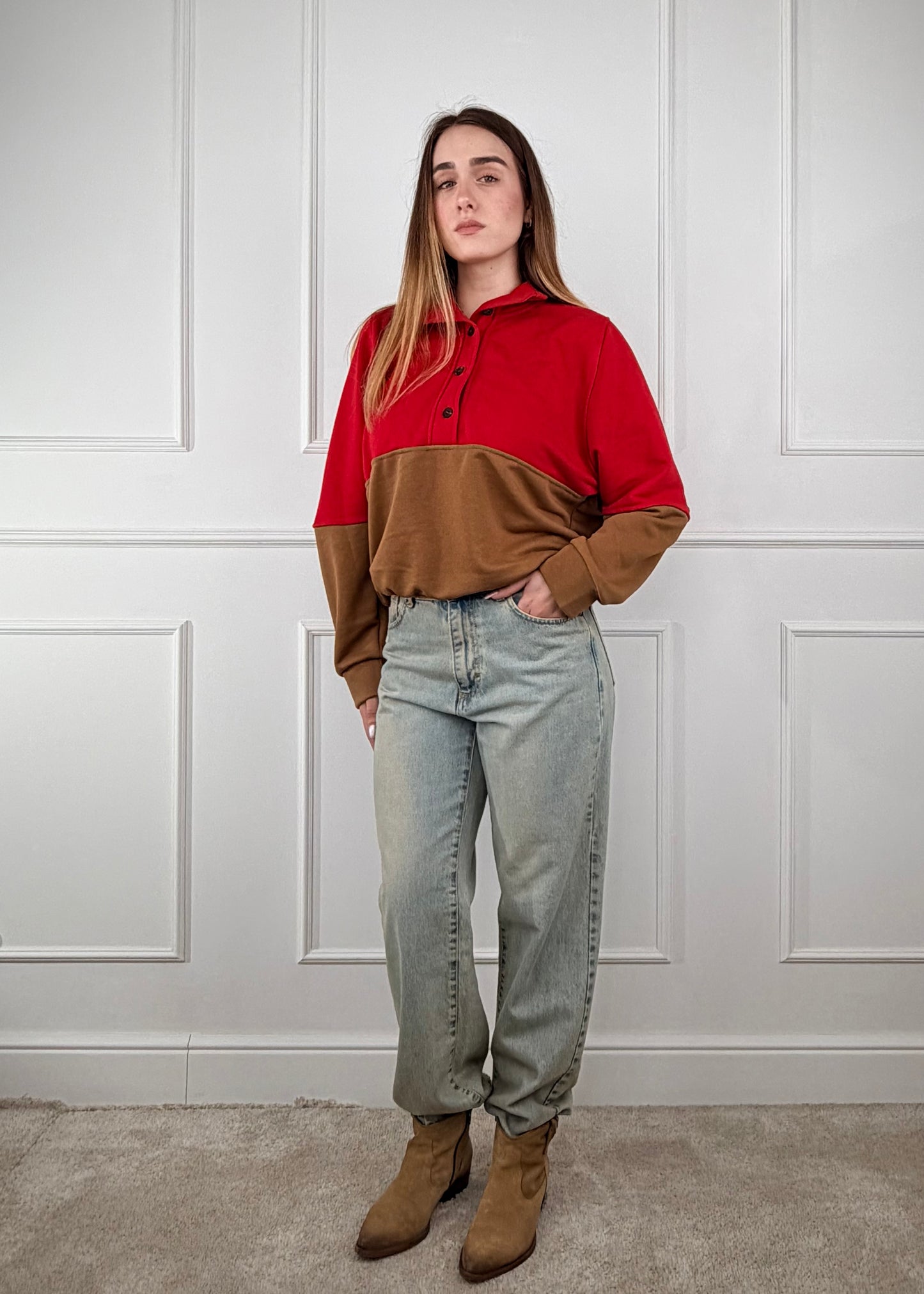 26M4390 - TENSIONE IN FELPA BICOLORE