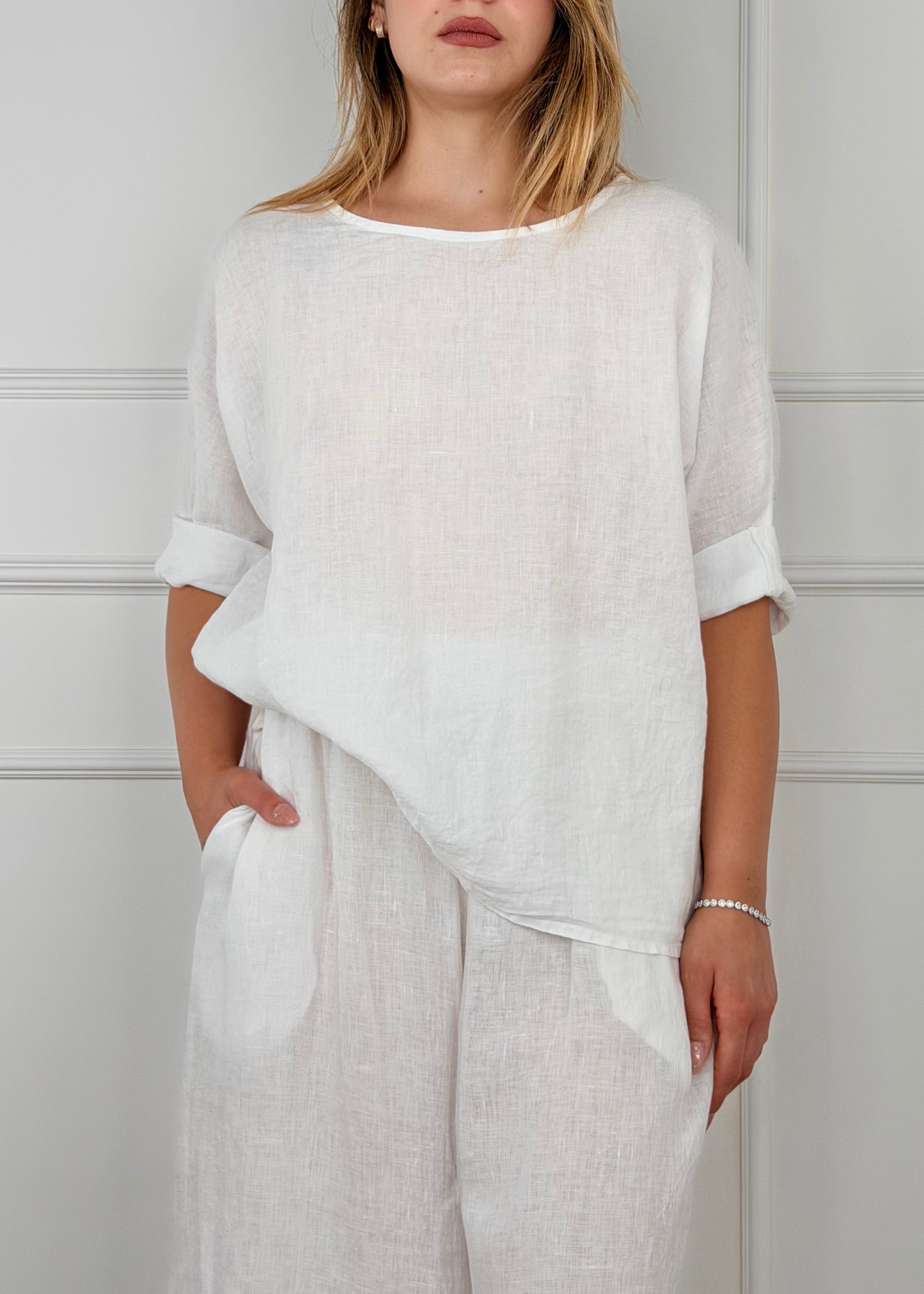 8182 - BLUSA IN LINO