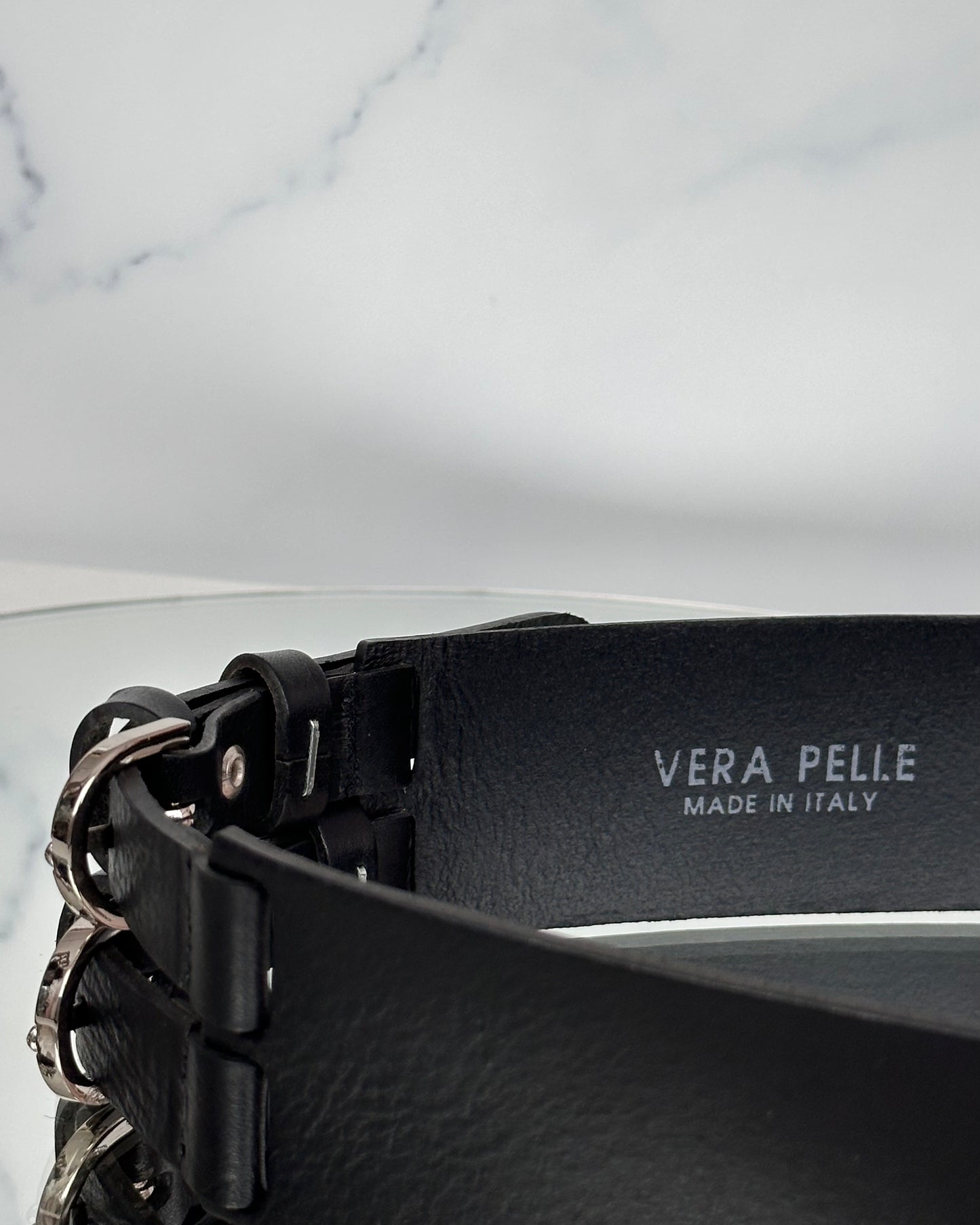 Q151831 CINTURA VERA PELLE DOPPIA FIBBIA