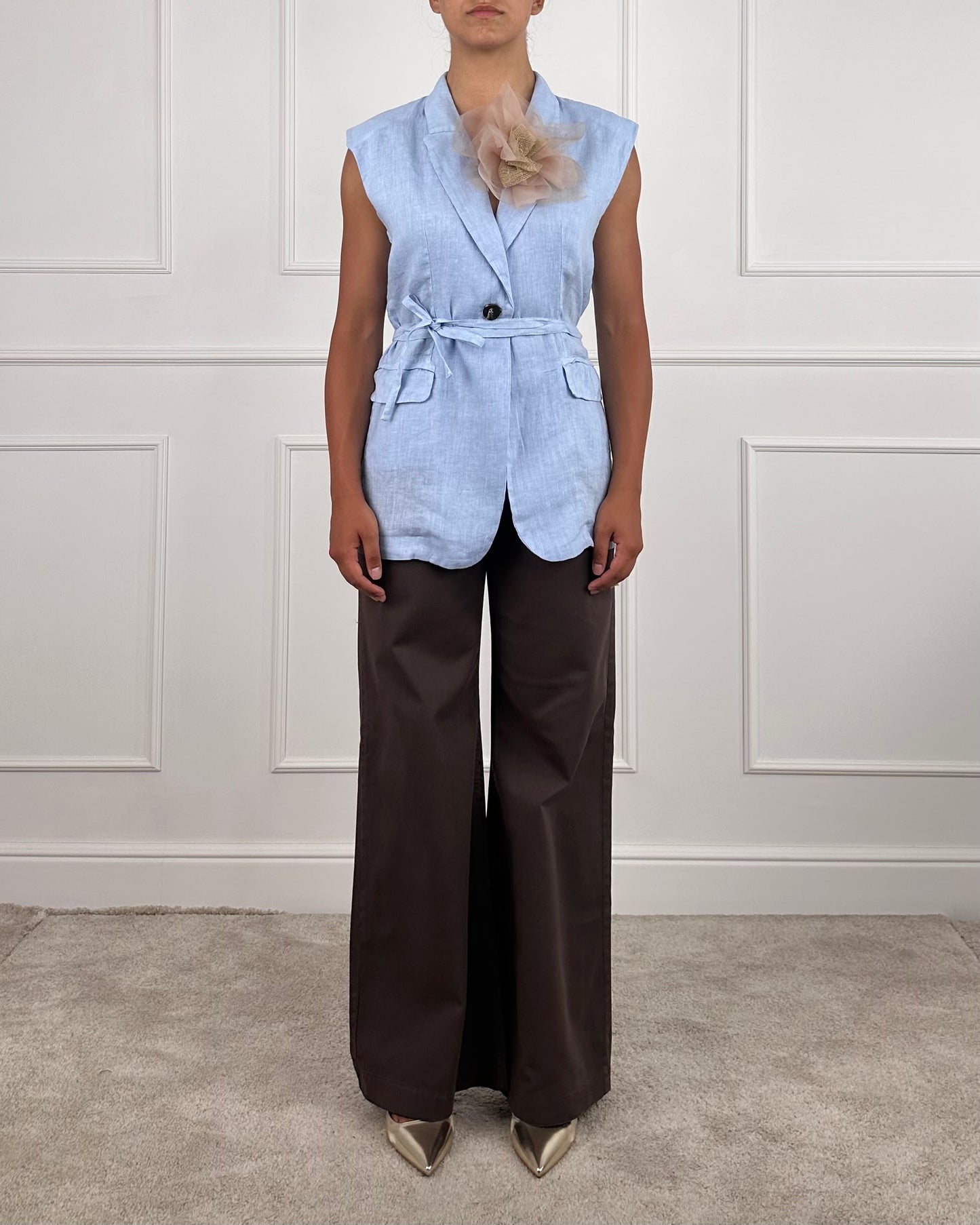 S25JE27 - GILET IN LINO
