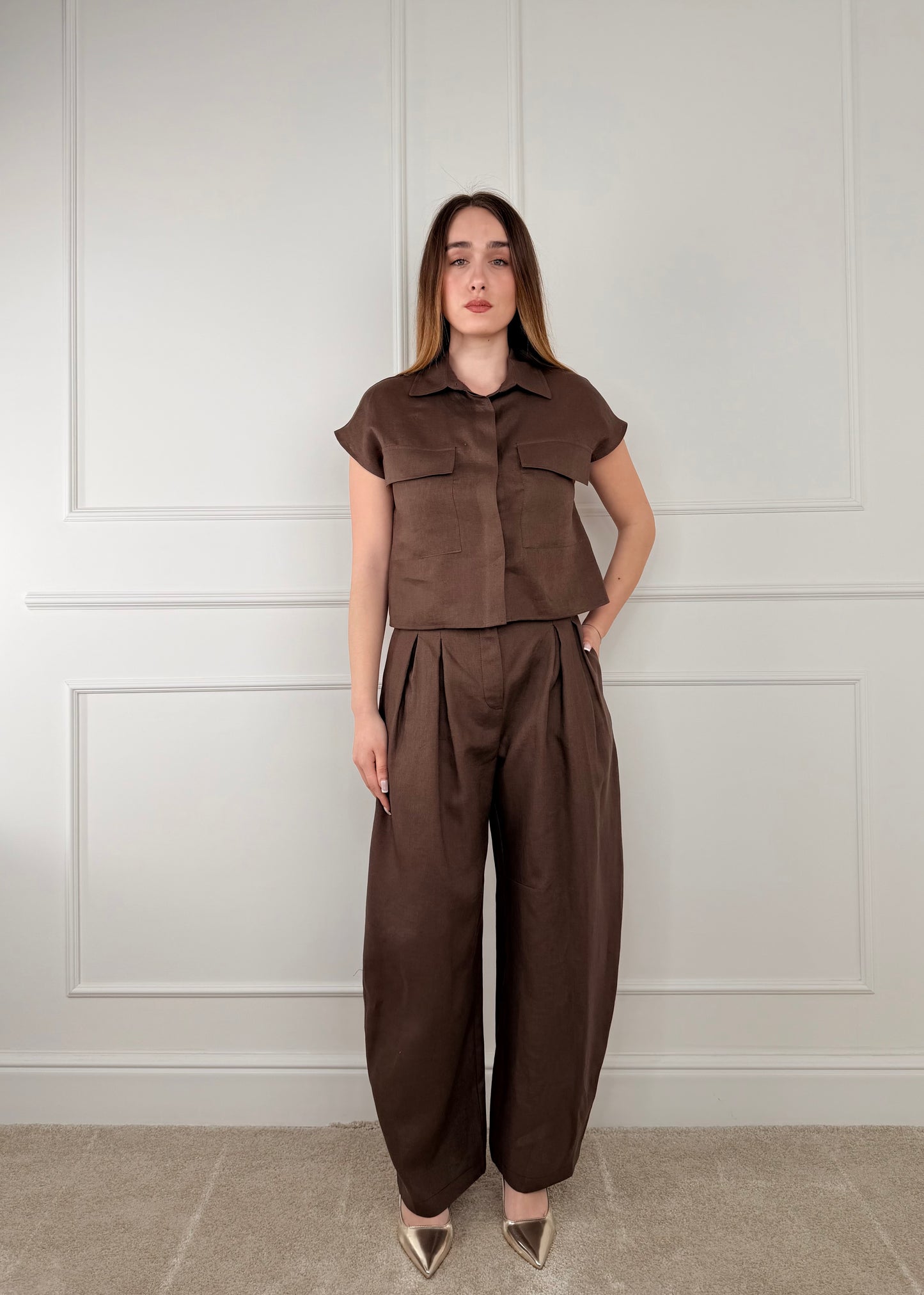 26P4950 - TENSIONE IN PANTALONE BALLOON IN LINO