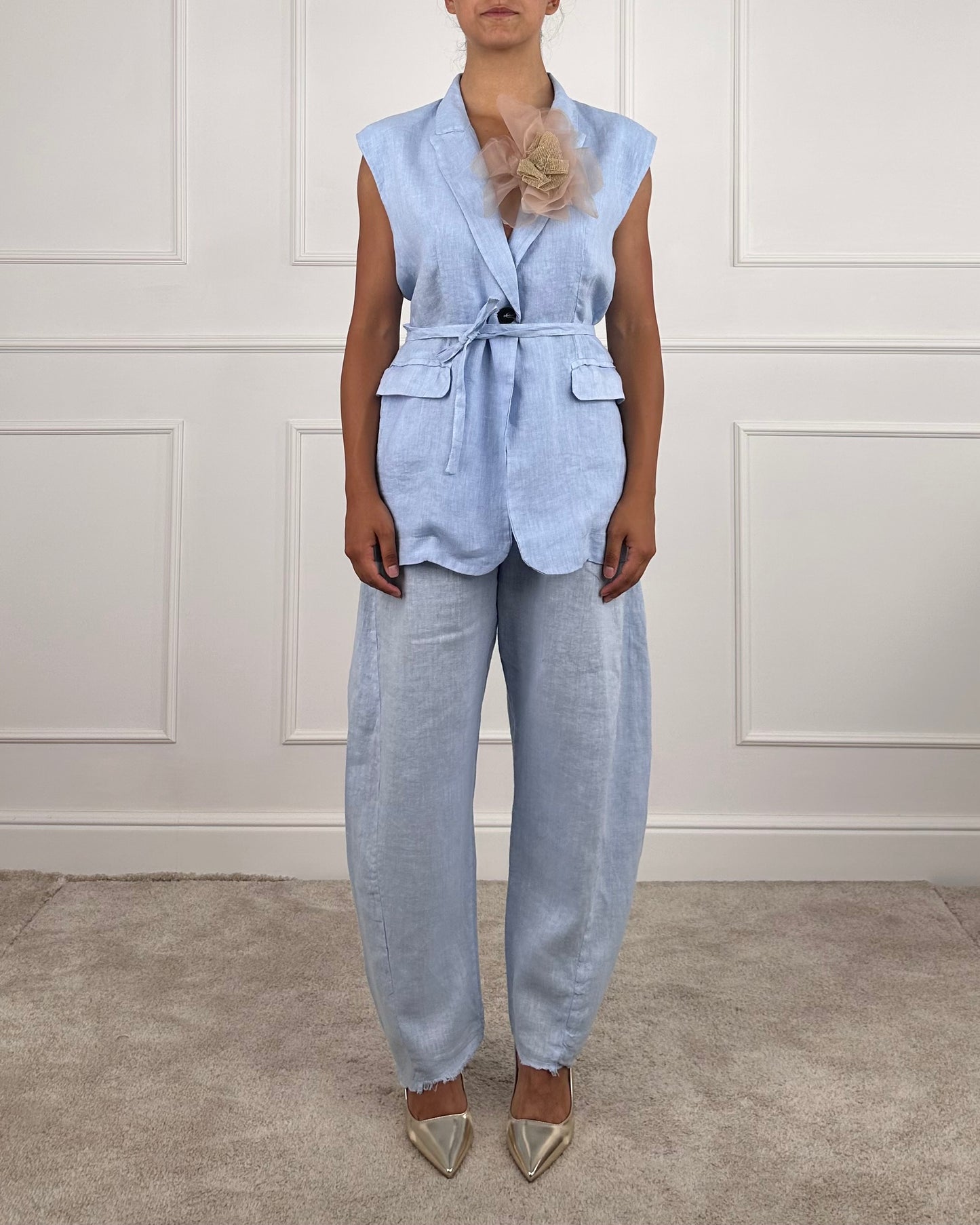 S25JE27 - GILET IN LINO