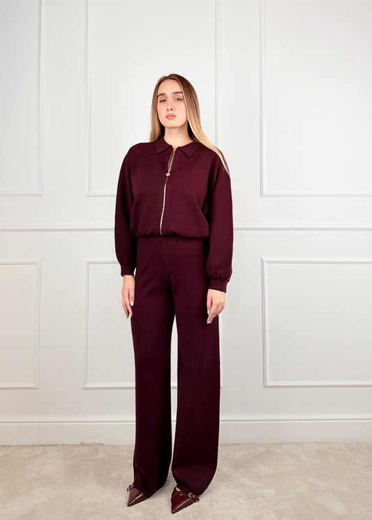 M5749L - COMPLETO BOMBER E PANTALONE IN MAGLIA