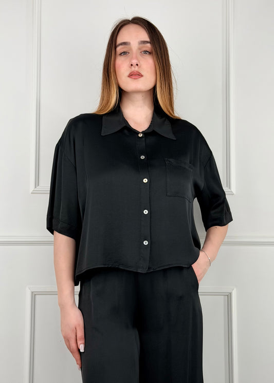 FLE908 - MY-D CAMICIA CROPPED IN VISCOSA