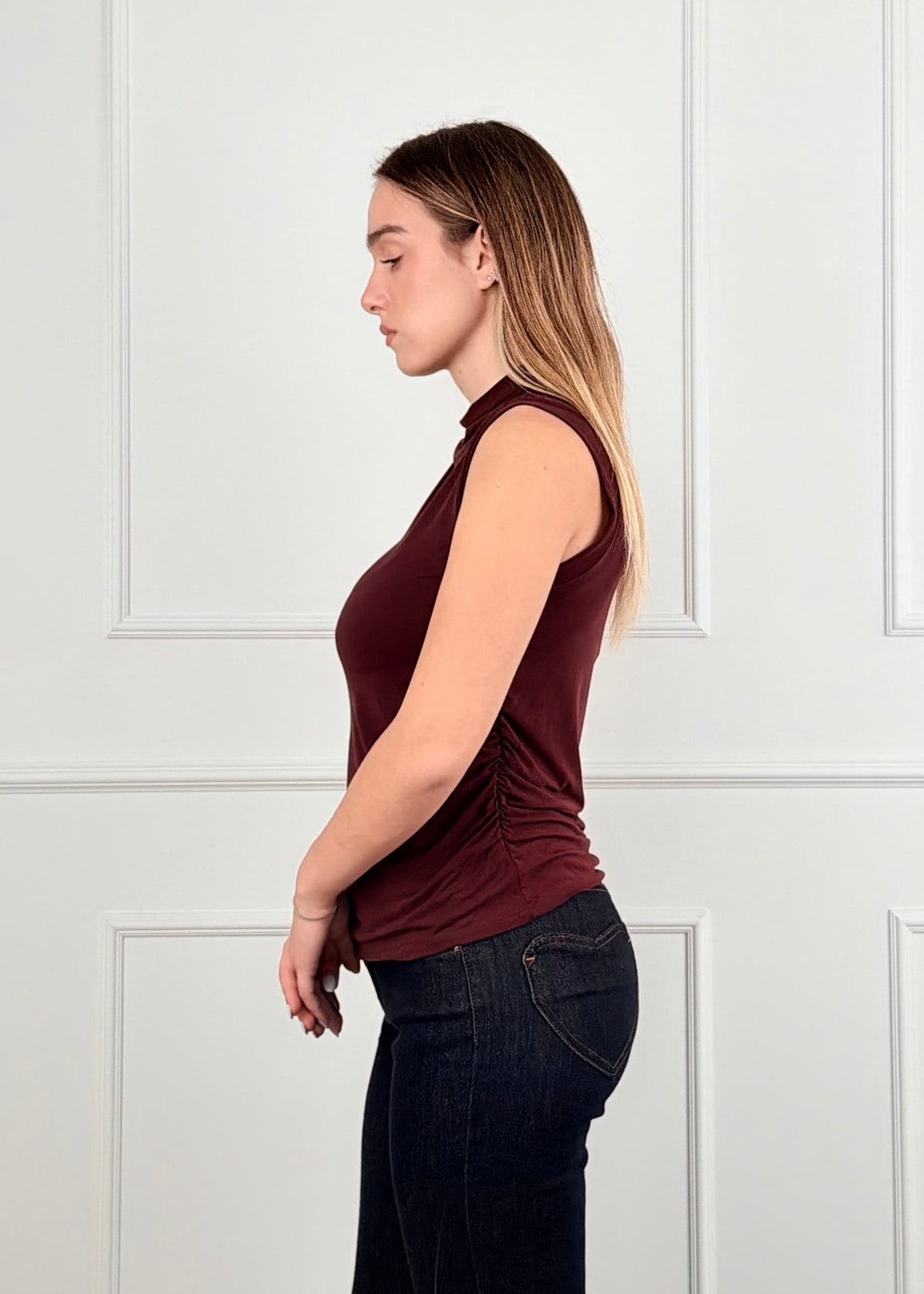 BI26614 - BI26614 MAGLIA CON DRAPPEGGIO LATERALE