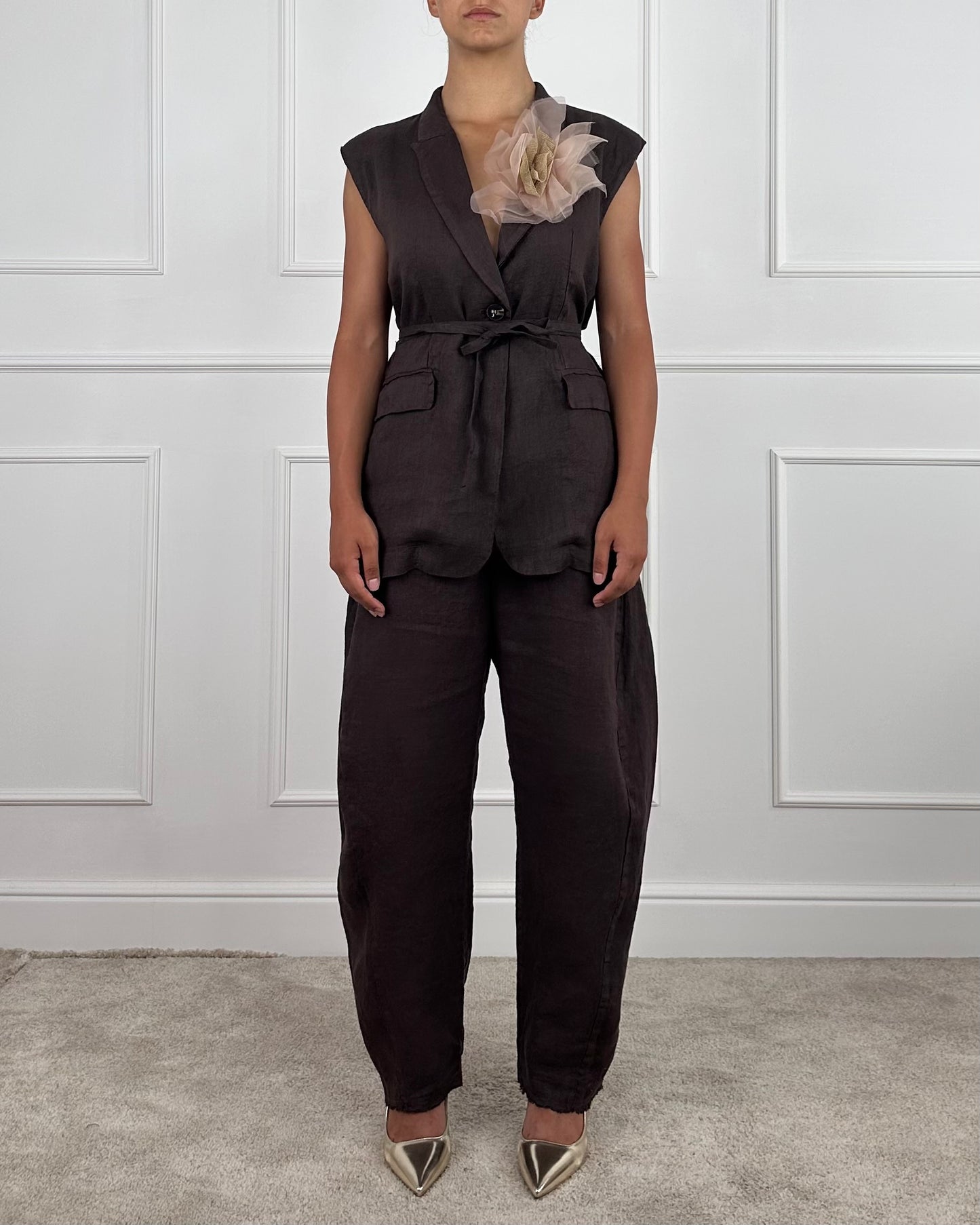 S25JE27 - GILET IN LINO