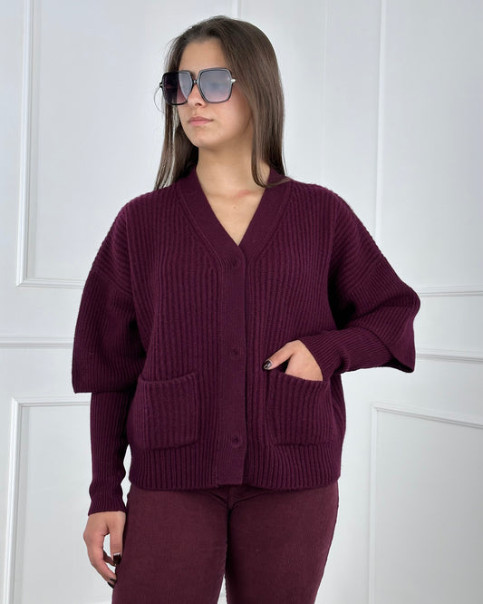 WL771AI25 - TENSIONE IN CARDIGAN MANICA 3/4 CON MANOCOTTI