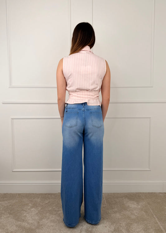 3D92114 - DENIM PALAZZO