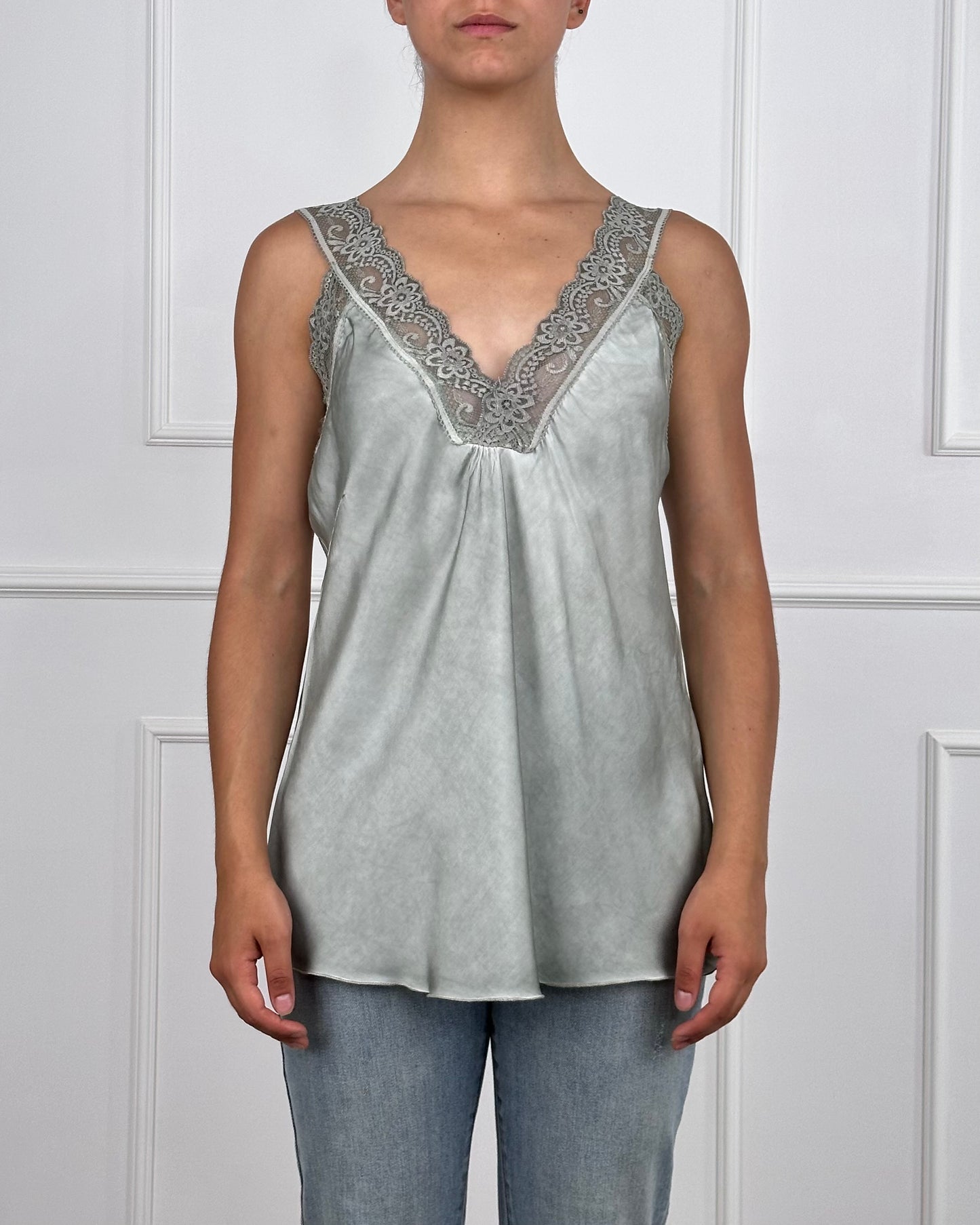 213361 - TOP IN VISCOSA SPALLINA IN PIZZO