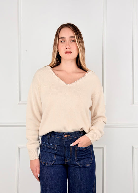 D82664 TENSIONE IN MAGLIA CON PIZZO