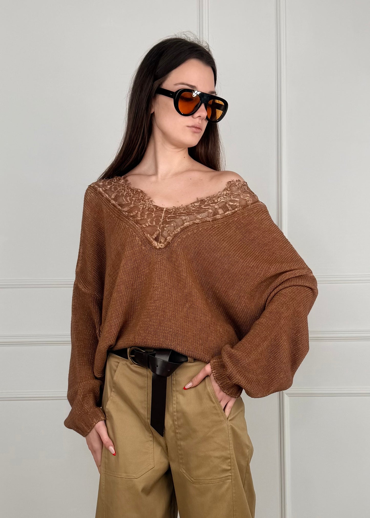 PA5529 - TENSIONE IN MAGLIA CON PIZZO
