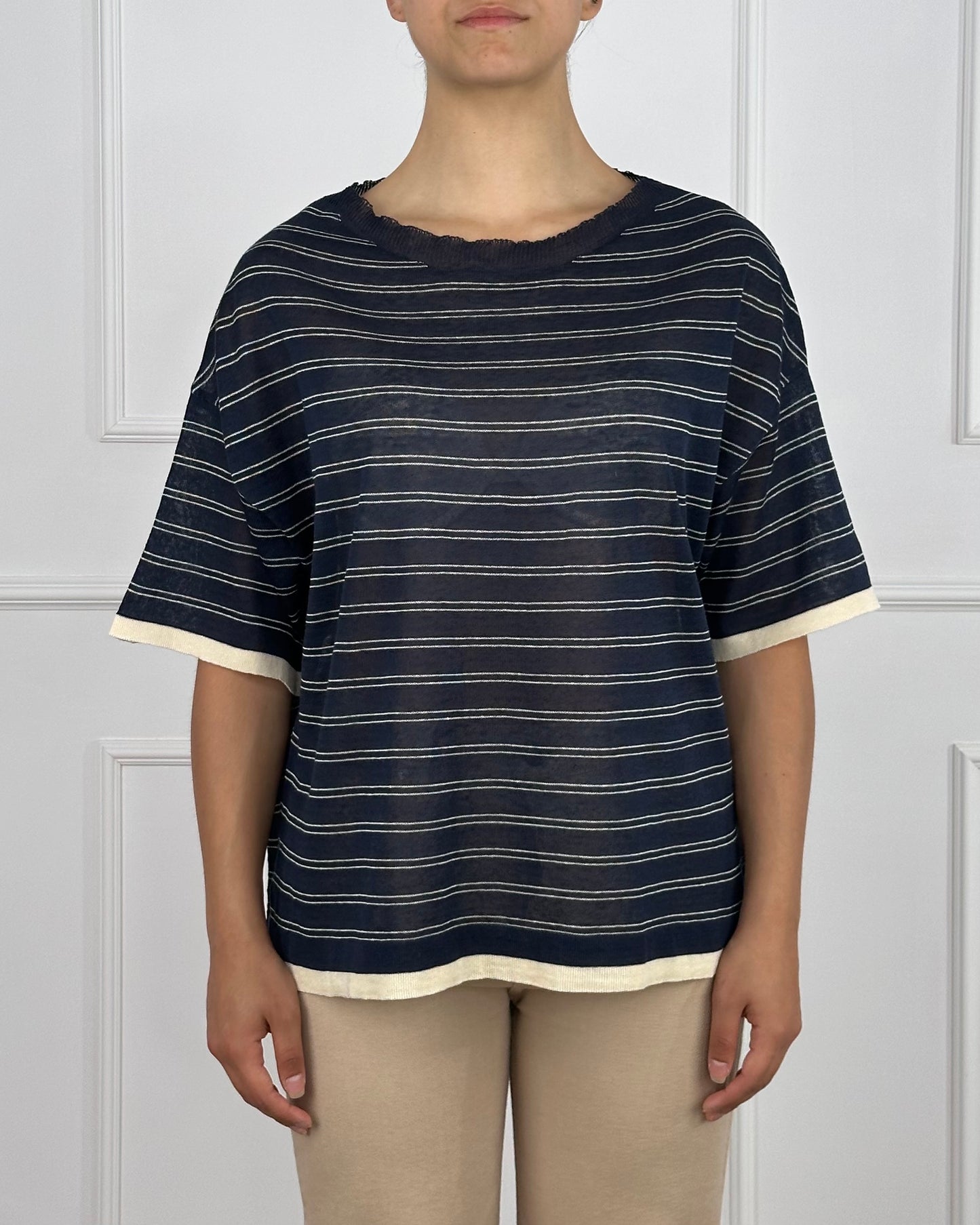 G280125 - MAGLIA RIGHE SC.BARCA LINO & COTONE