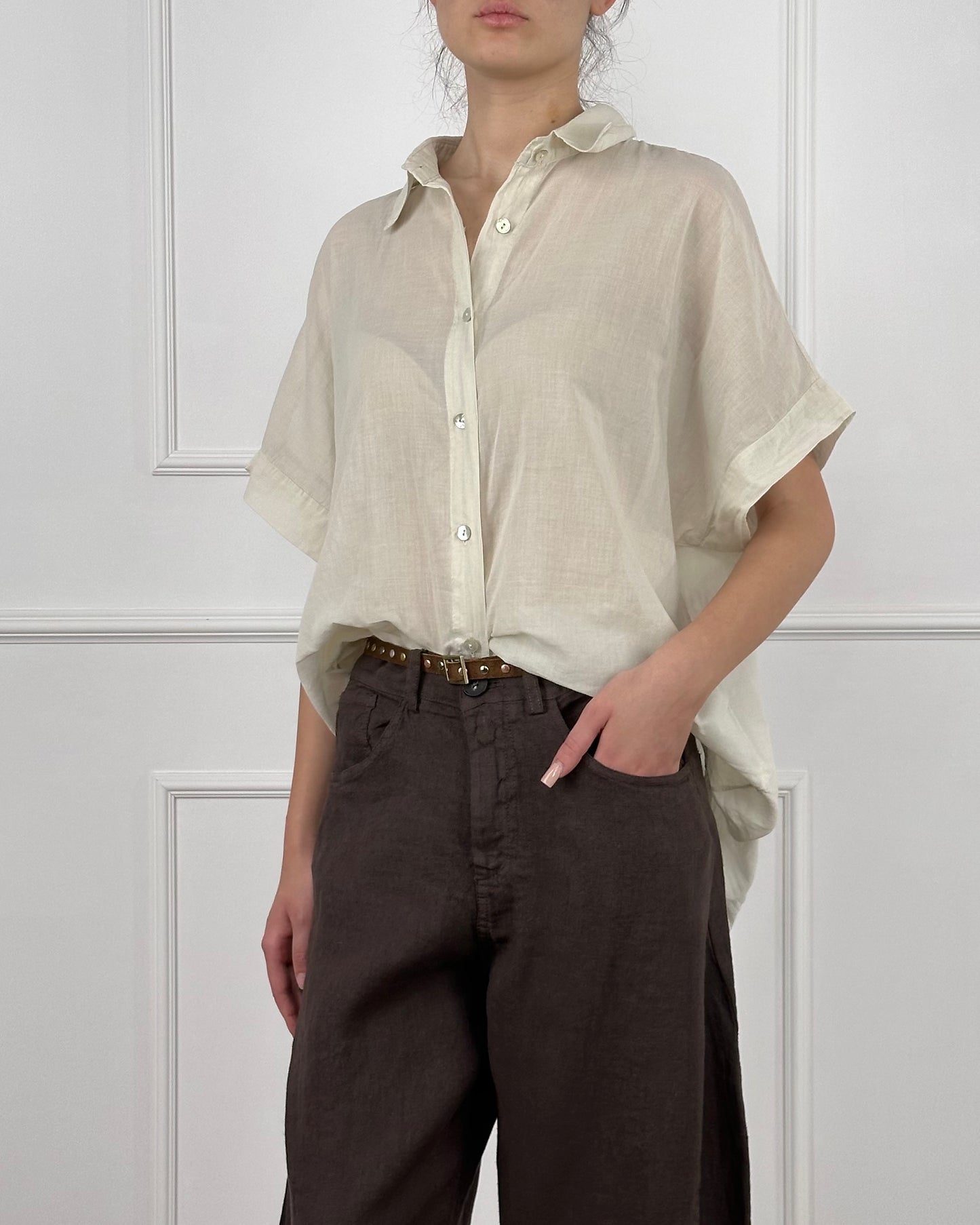 B3164 - CAMICIA IN MUSSOLA DI COTONE
