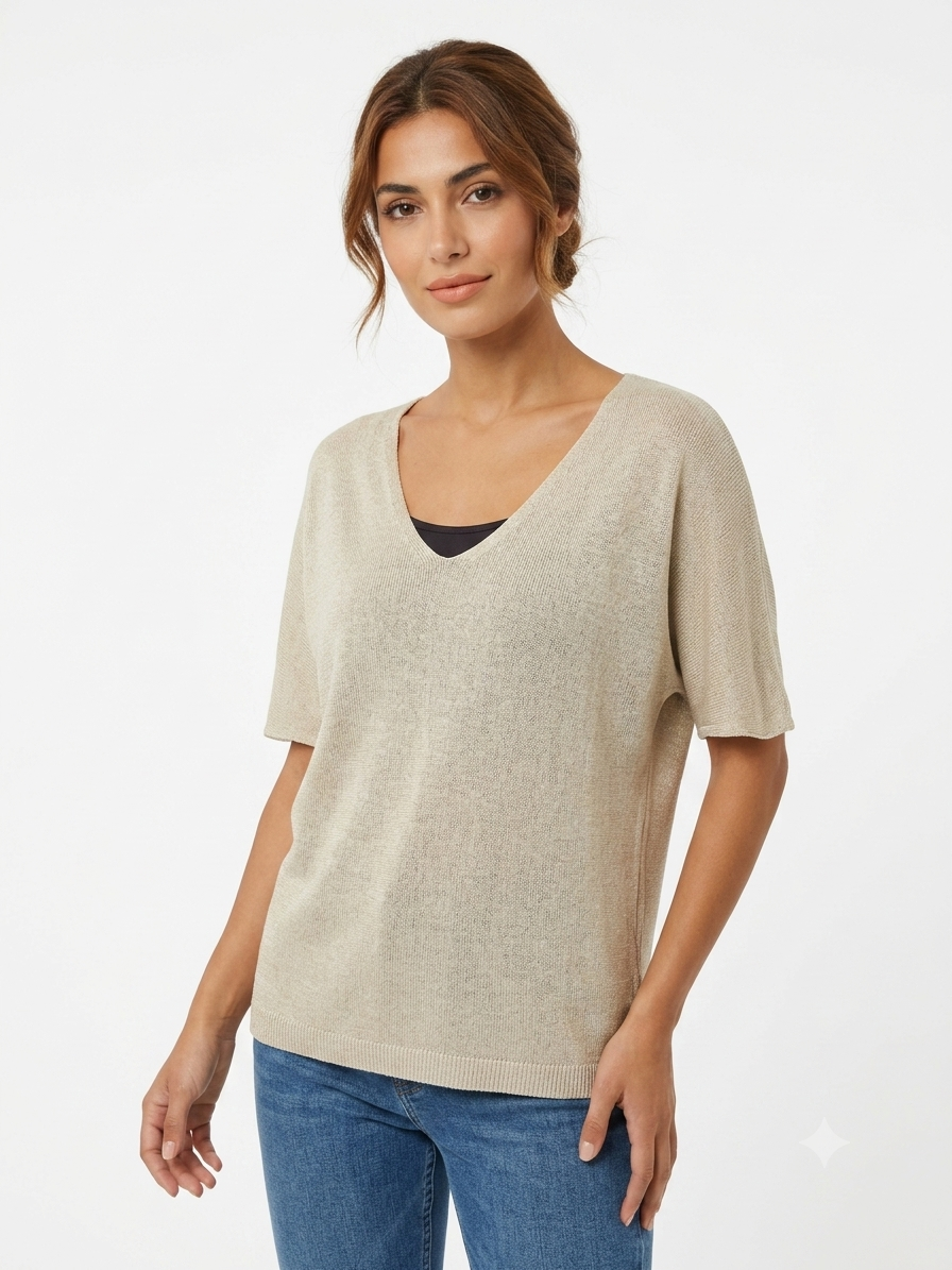 M1111229 BREND MAGLIA KIMONO IN FILO MISTO VISCOSA