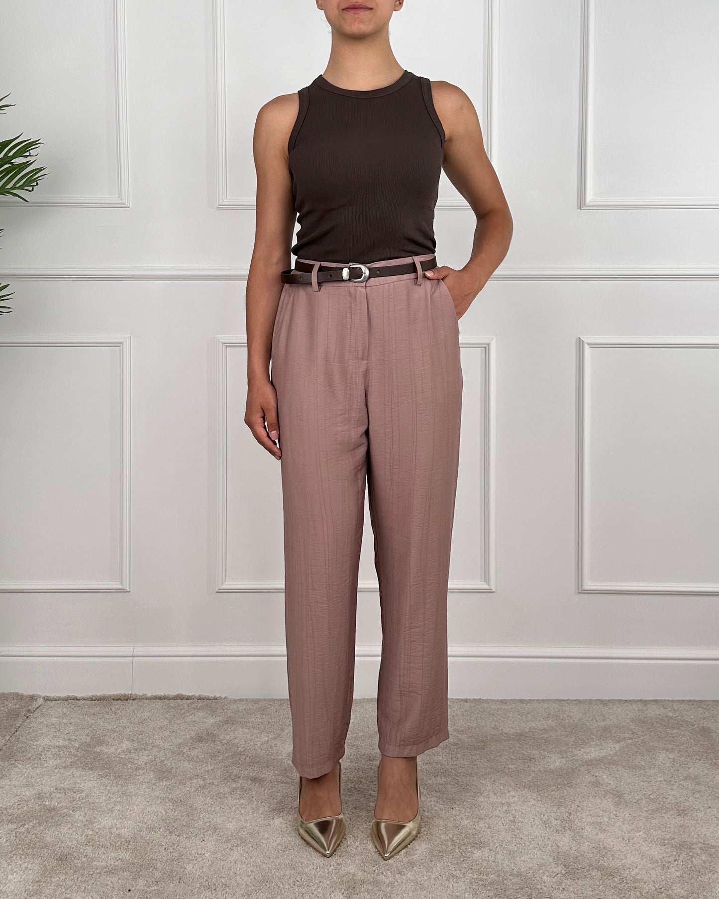 25P7626 - TENSIONE IN PANTALONE CARROT GOFFRATO