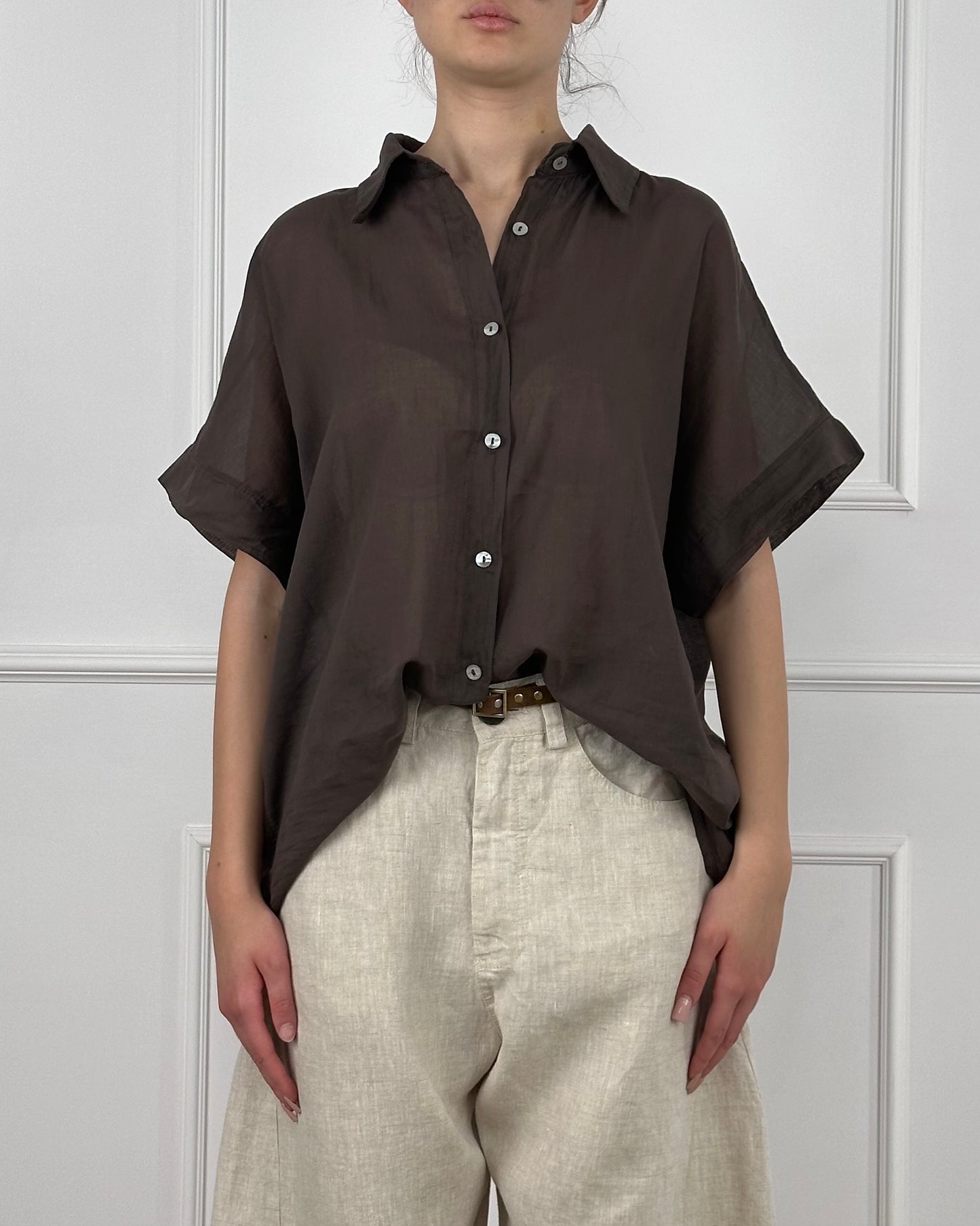 B3164 - CAMICIA IN MUSSOLA DI COTONE