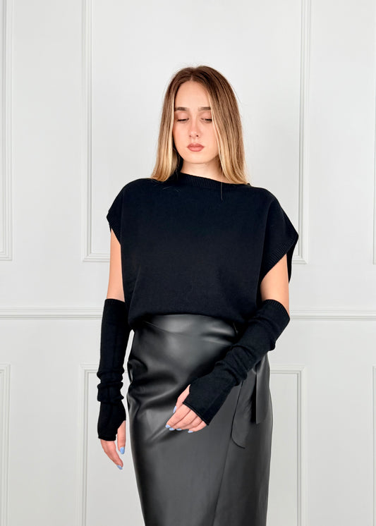I92852M - BREND MAGLIA KIMONO CON MANICOTTI