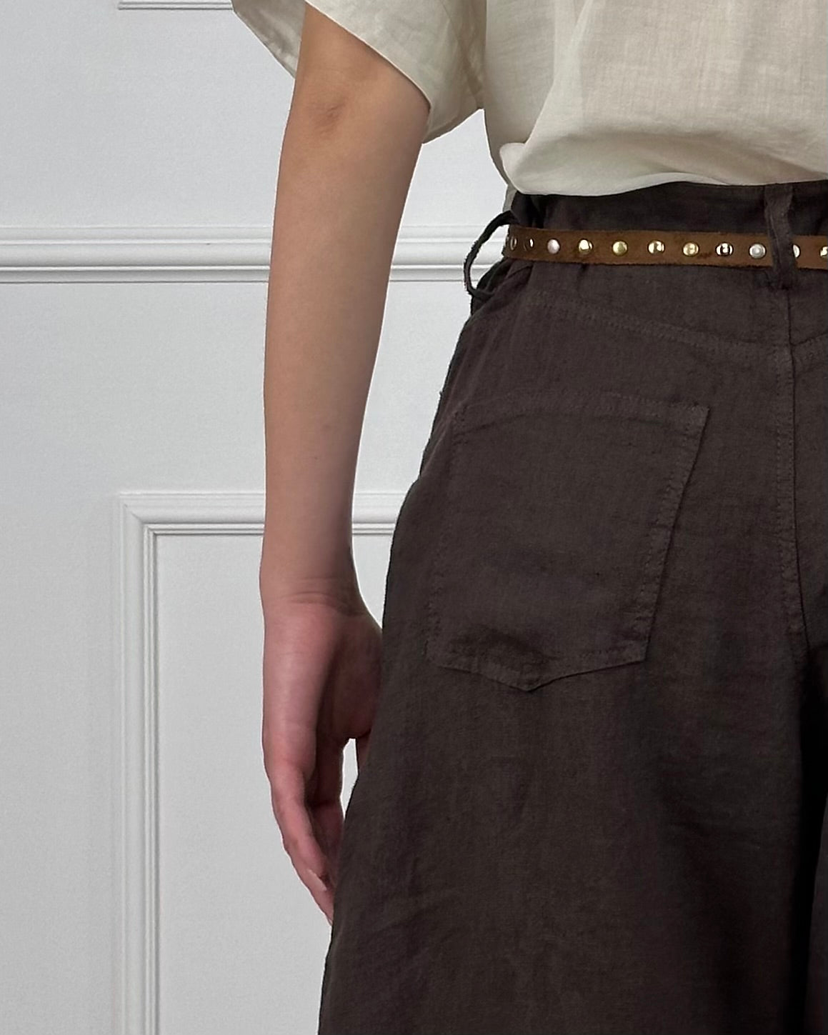 S25PE65 - TENSIONE IN PANTALONE IN LINO BALLOON