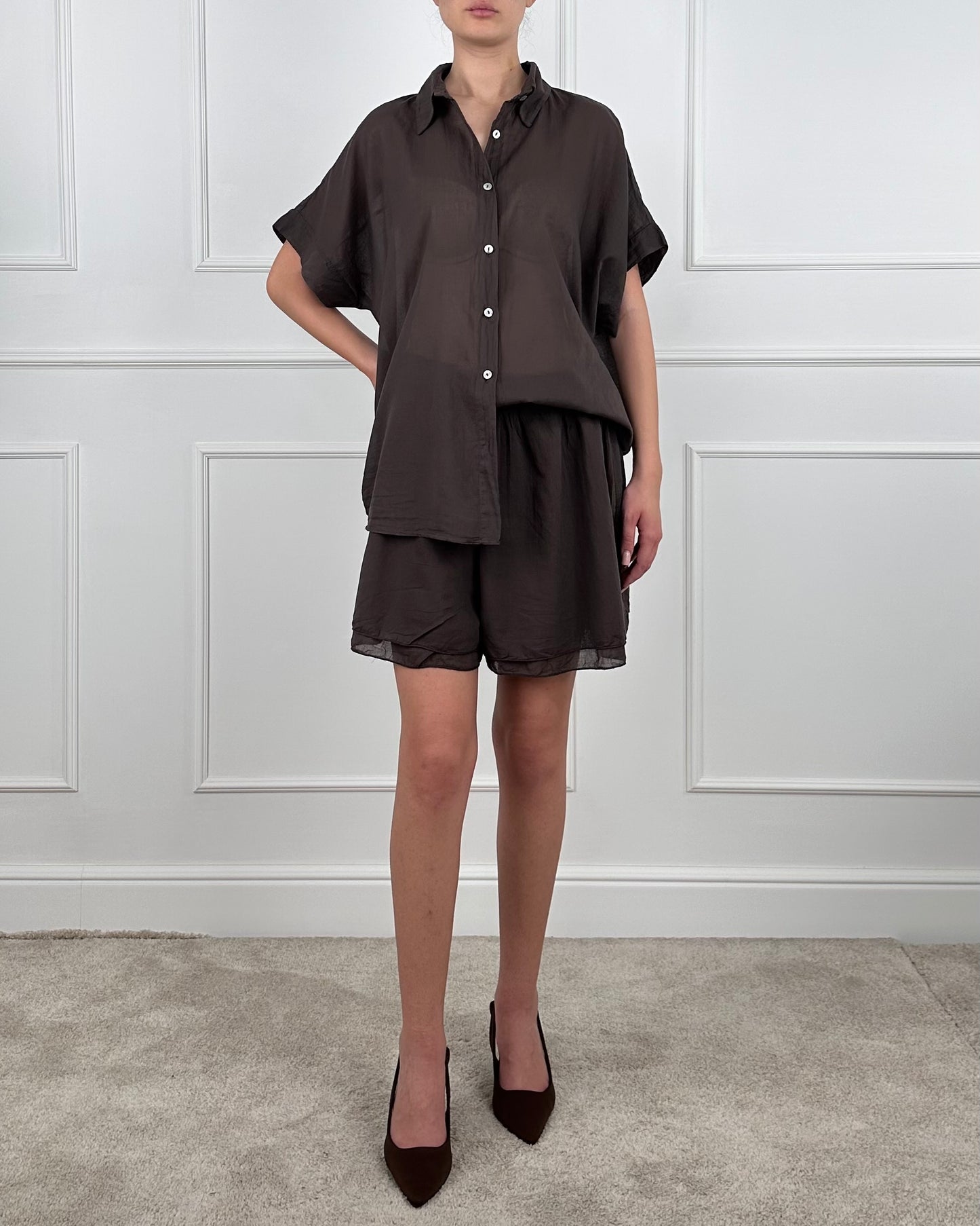 B3164 - CAMICIA IN MUSSOLA DI COTONE