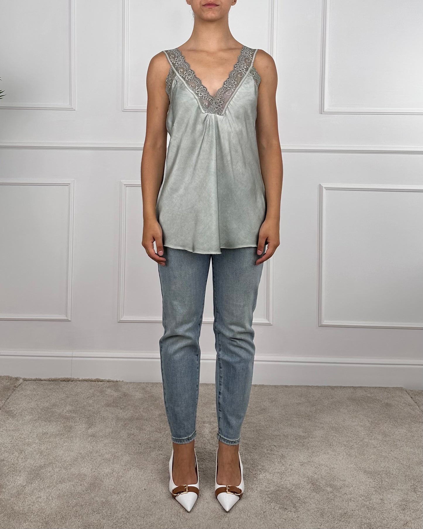 213361 - TOP IN VISCOSA SPALLINA IN PIZZO