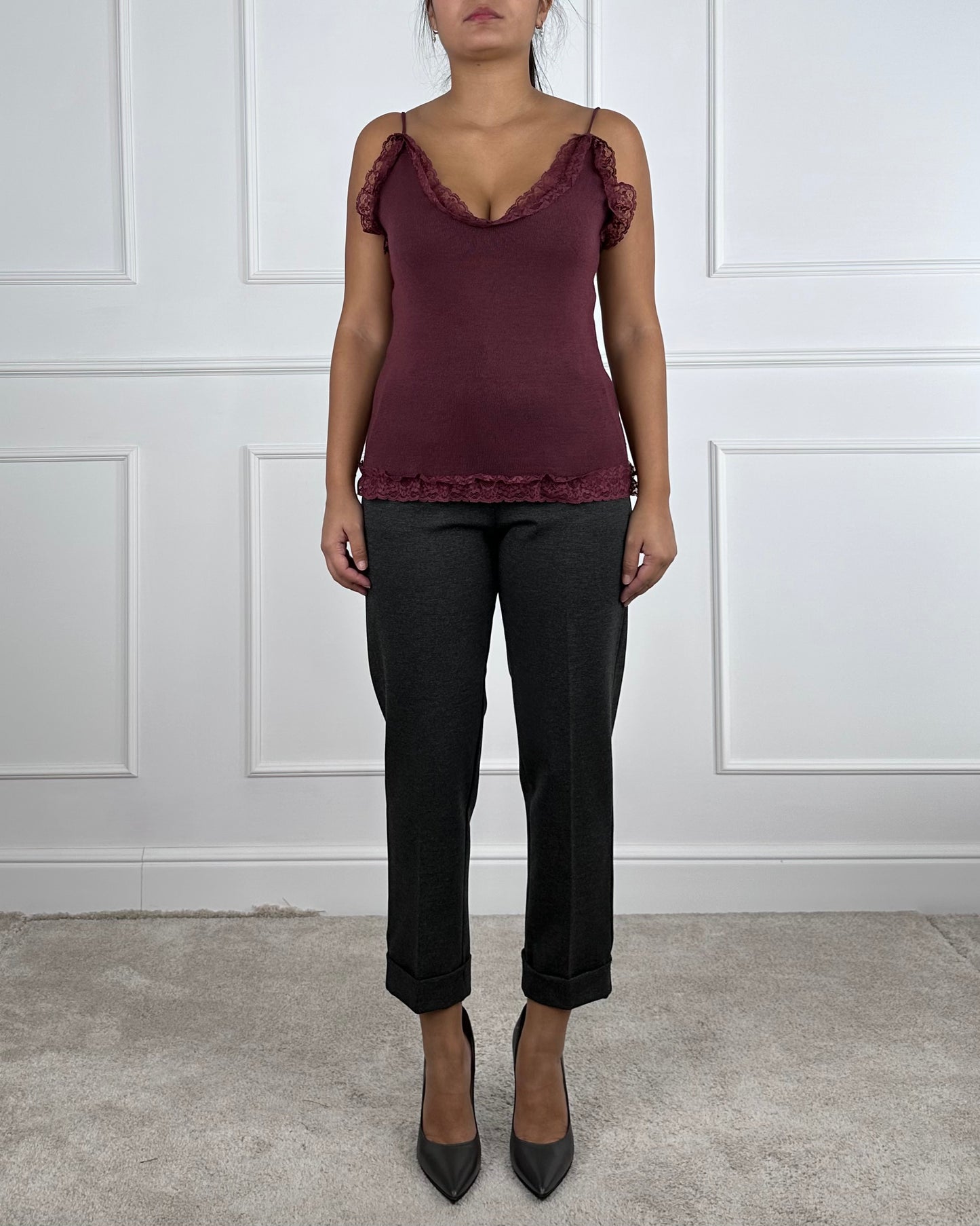 I92009 - I92009 TOP IN MAGLIA CON PIZZO