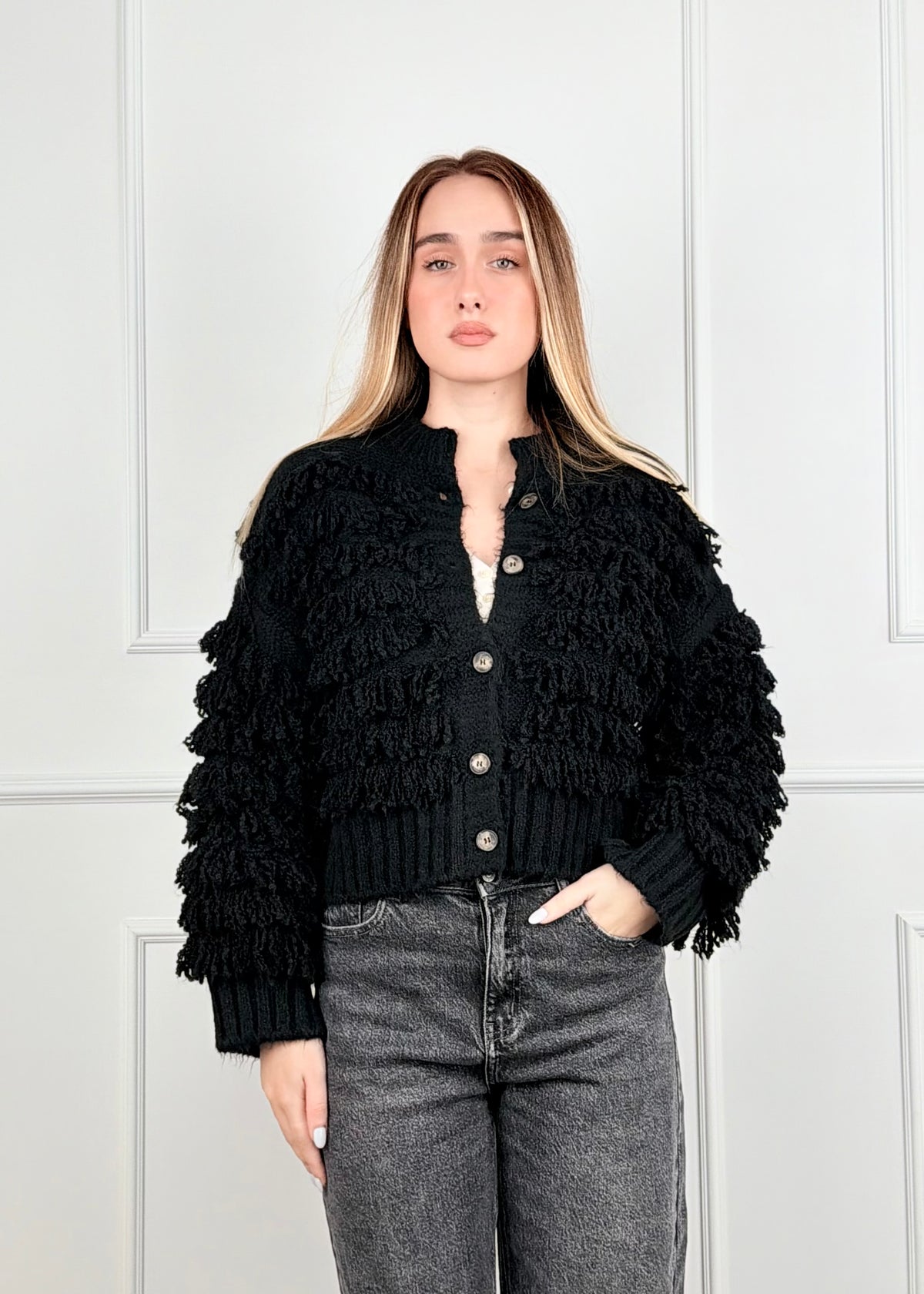 B76613089 - CARDIGAN FRANGE BREND