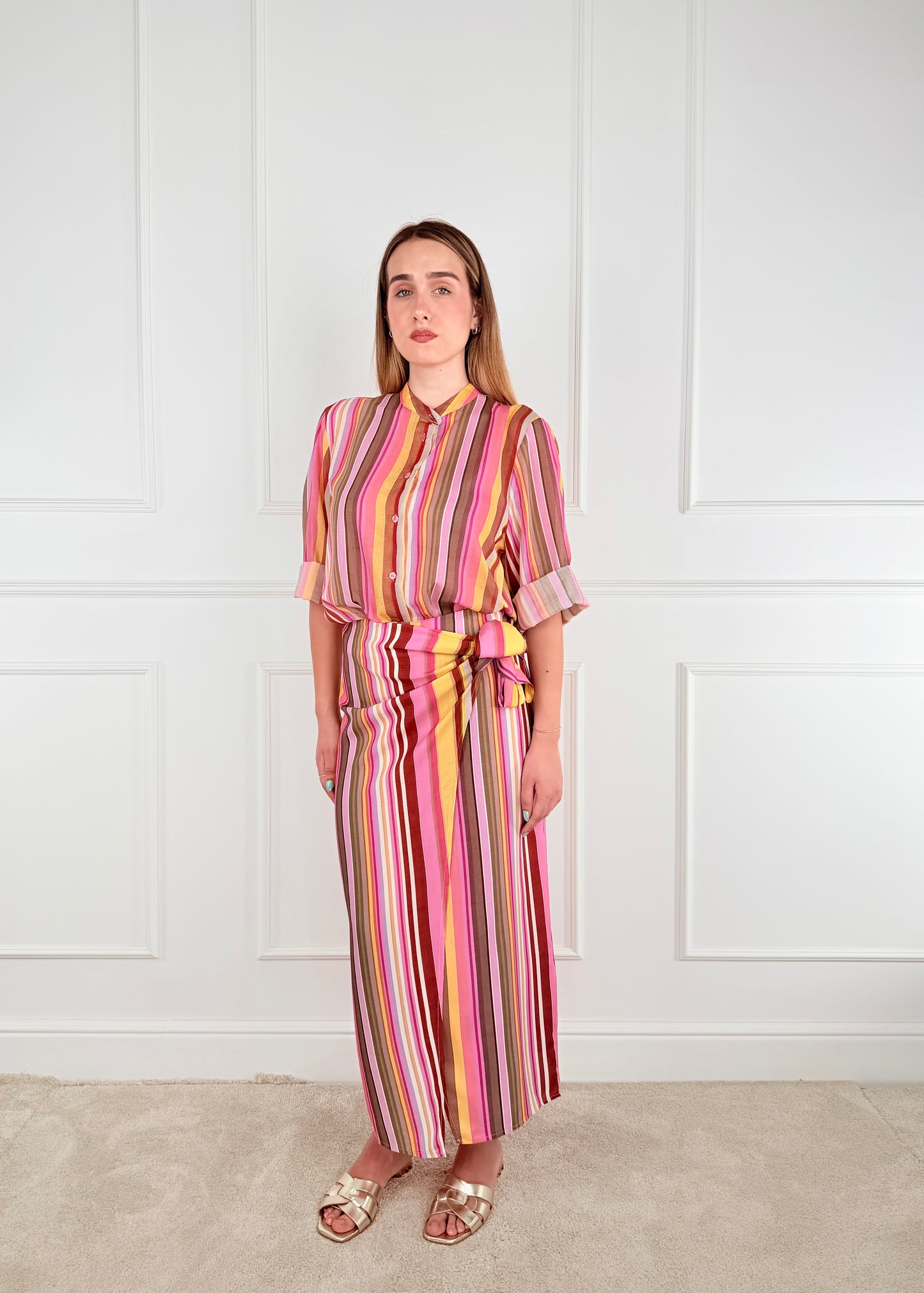 PE260406 - TENSIONE IN CAMICIA RIGA MULTICOLOR IN MUSSOLA DI COTONE