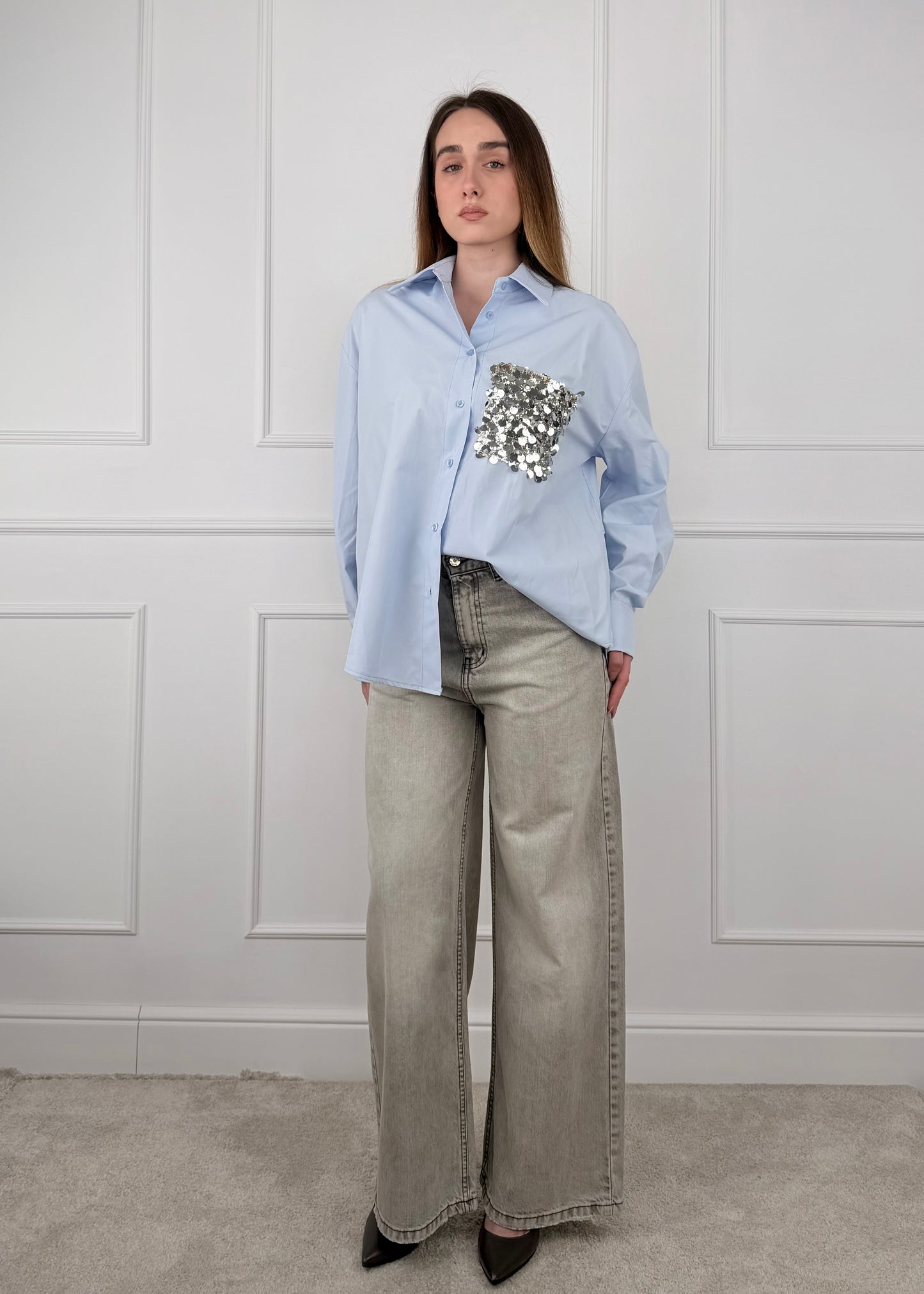 PE260048U - TENSIONE IN CAMICIA TASCA PAILLETTES