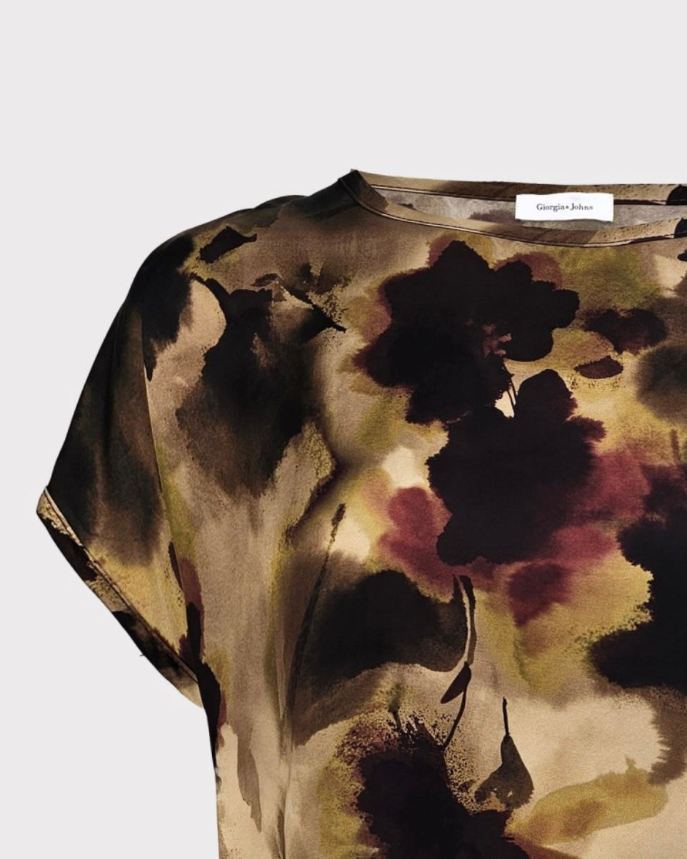 60142 - 60142 GIORGIA & J BLUSA STAMPA FLOREALE ASTRATTA