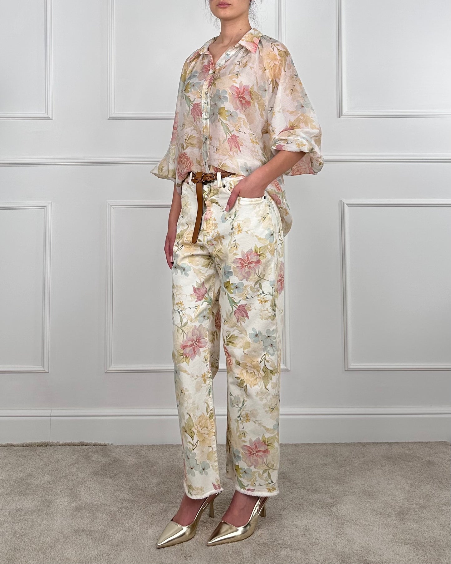 S25P980 - TENSIONE IN PANTALONE FANTASIA FIORI