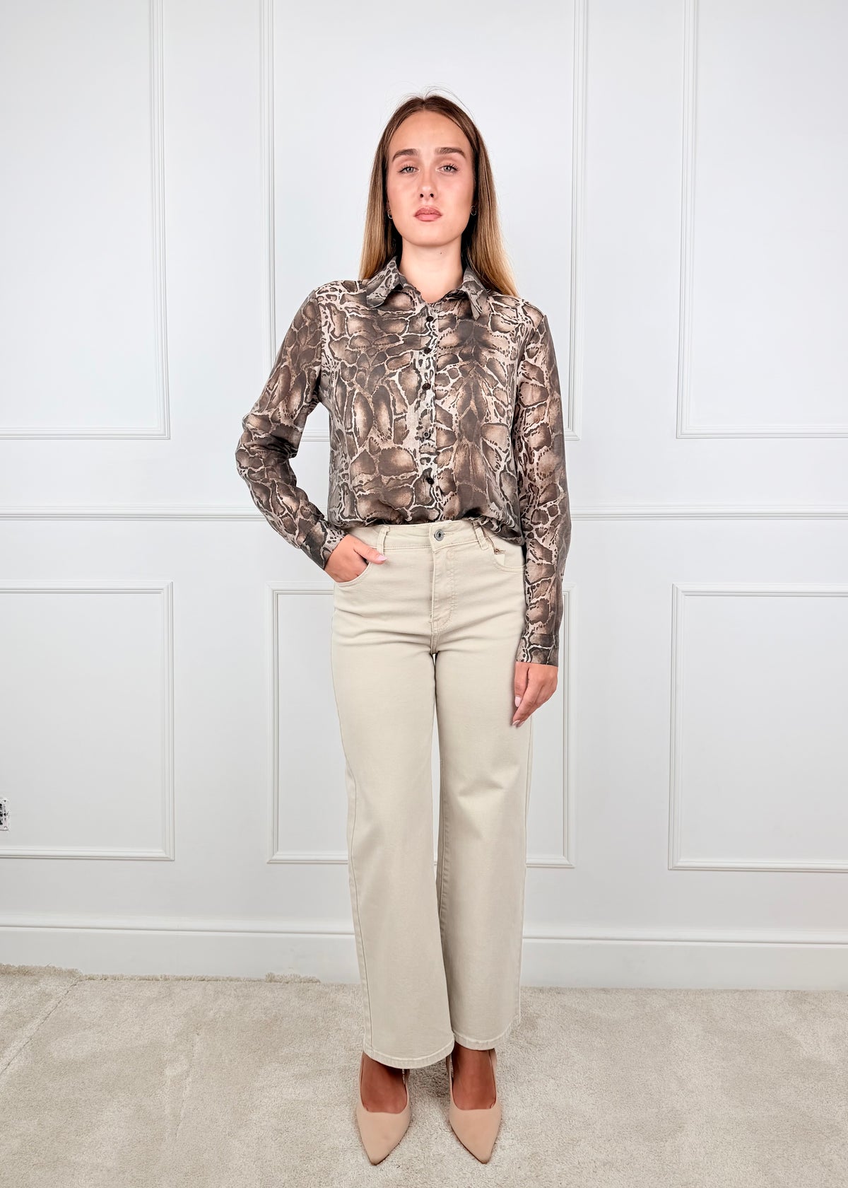 C25557S - BREND CAMICIA CON COLLETTO FANTASIA PITONATA