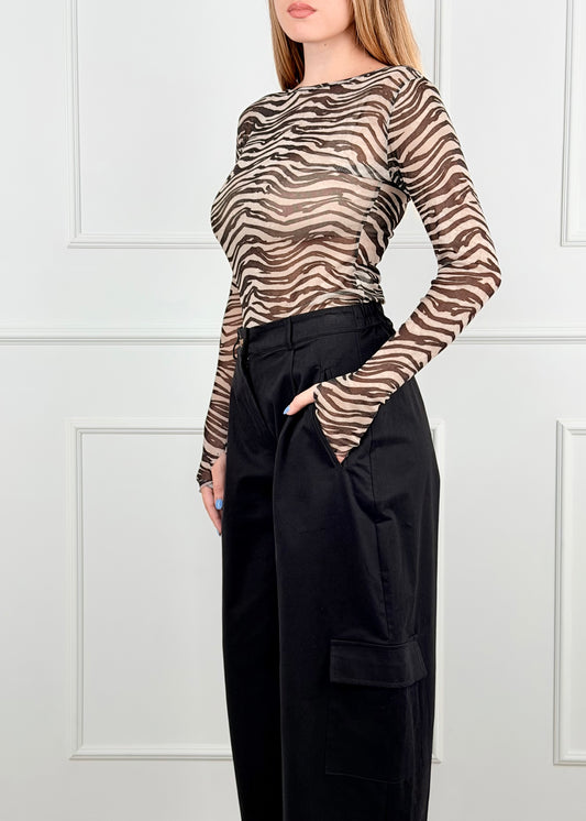 OG02585 - OG02585 MY-D GIRO TULLE ANIMALIER STRIATO