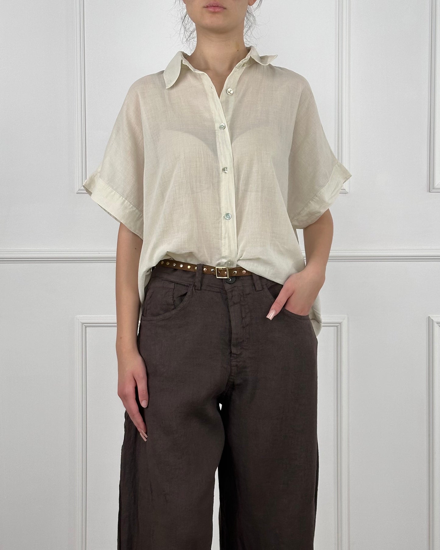 B3164 - CAMICIA IN MUSSOLA DI COTONE