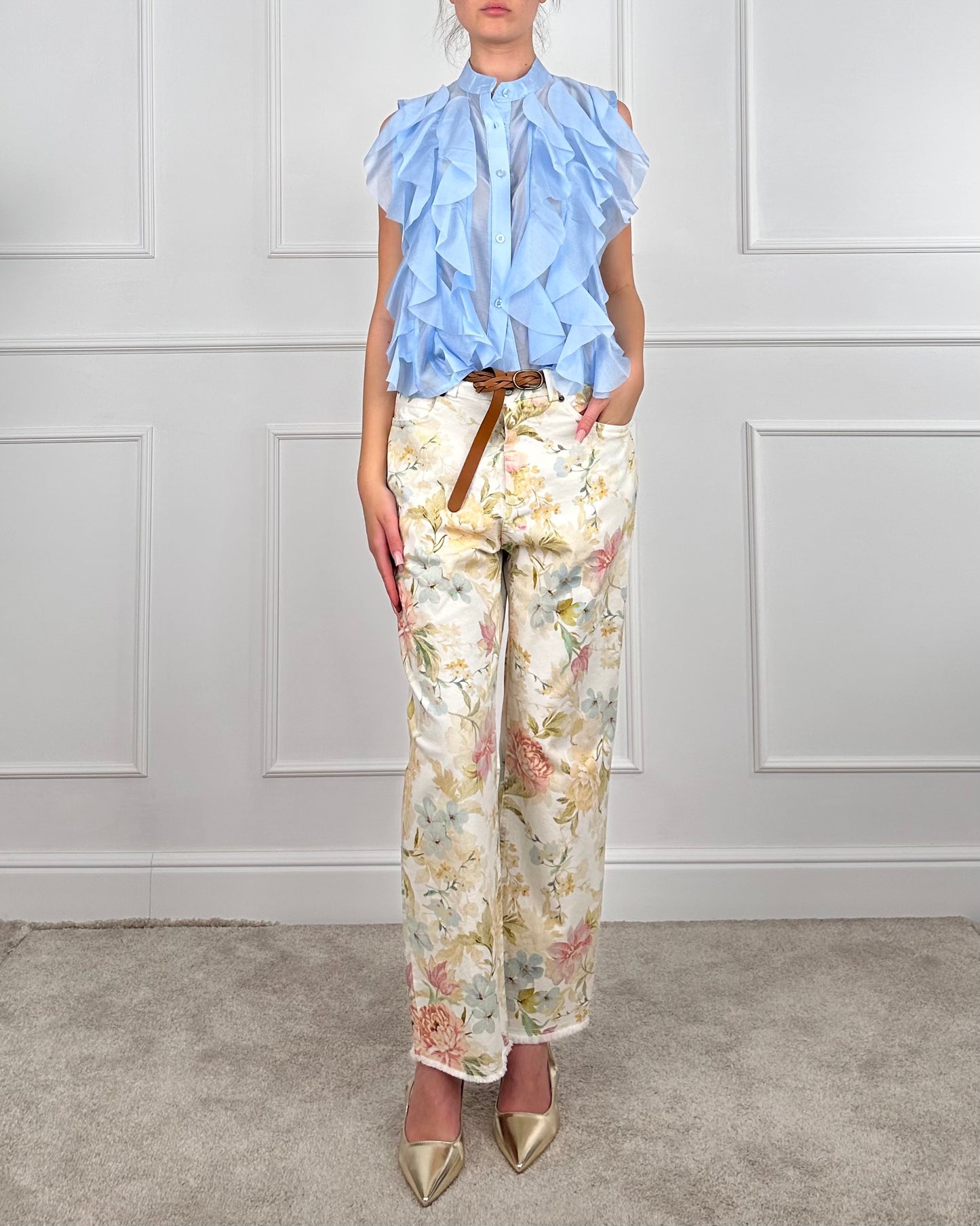 S25P980 - TENSIONE IN PANTALONE FANTASIA FIORI
