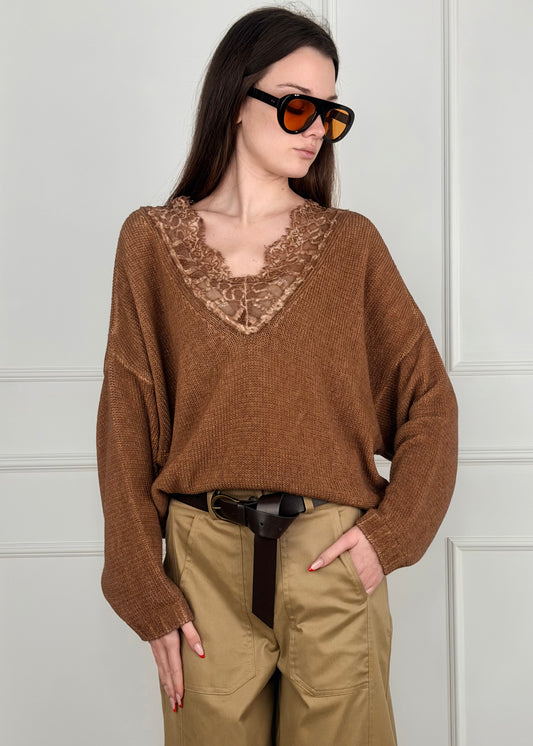 PA5529 - TENSIONE IN MAGLIA CON PIZZO