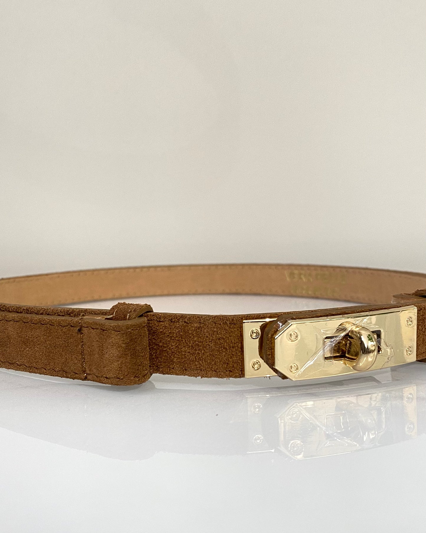 CNT24 CINTURA REGOLABILE VERA PELLE SCAMOSCIATE