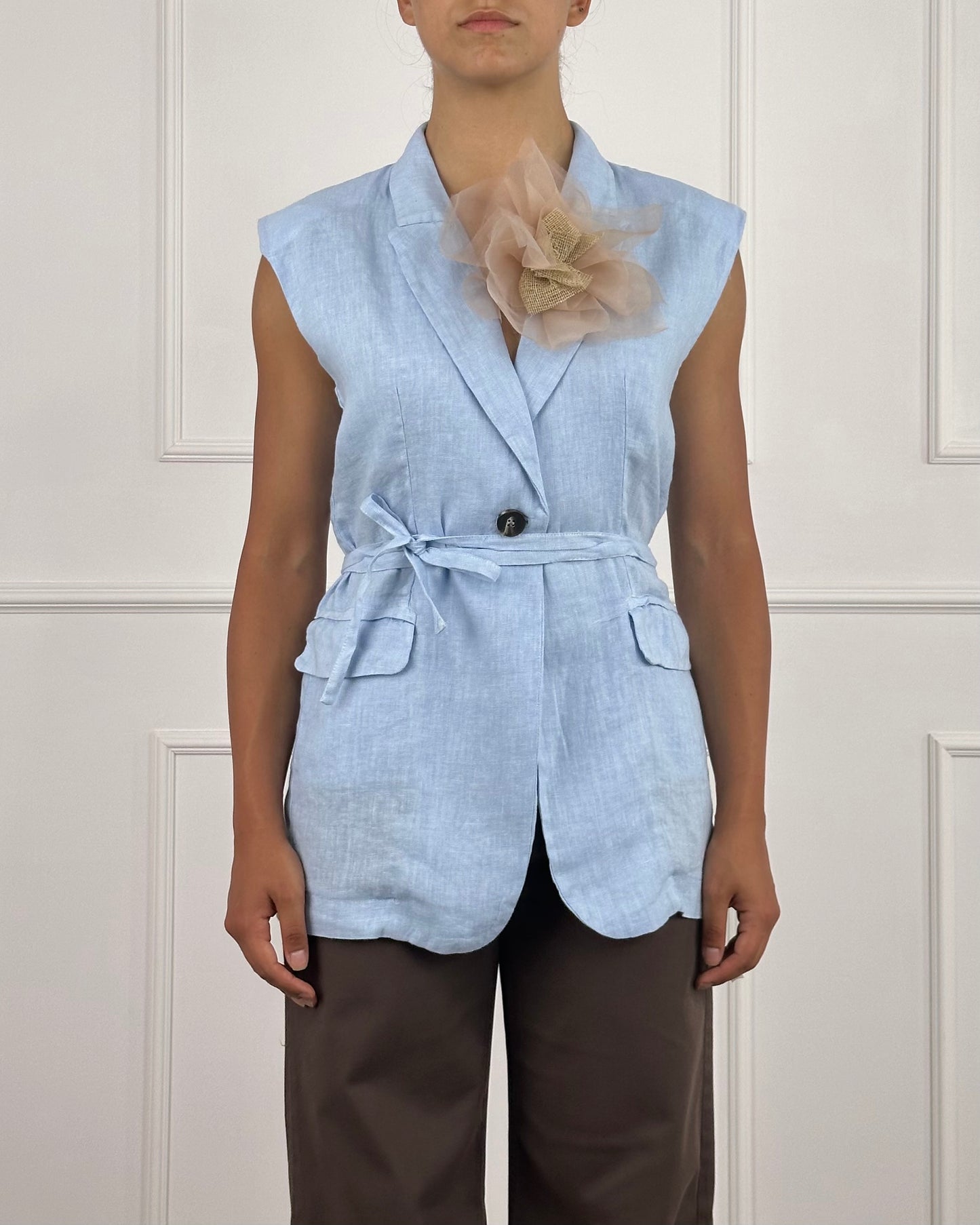 S25JE27 - GILET IN LINO