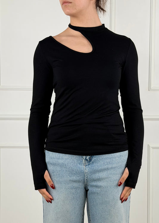 MR11919 - MAGLIA CUT OUT GOCCIA IN JERSEY DI VISCOSA