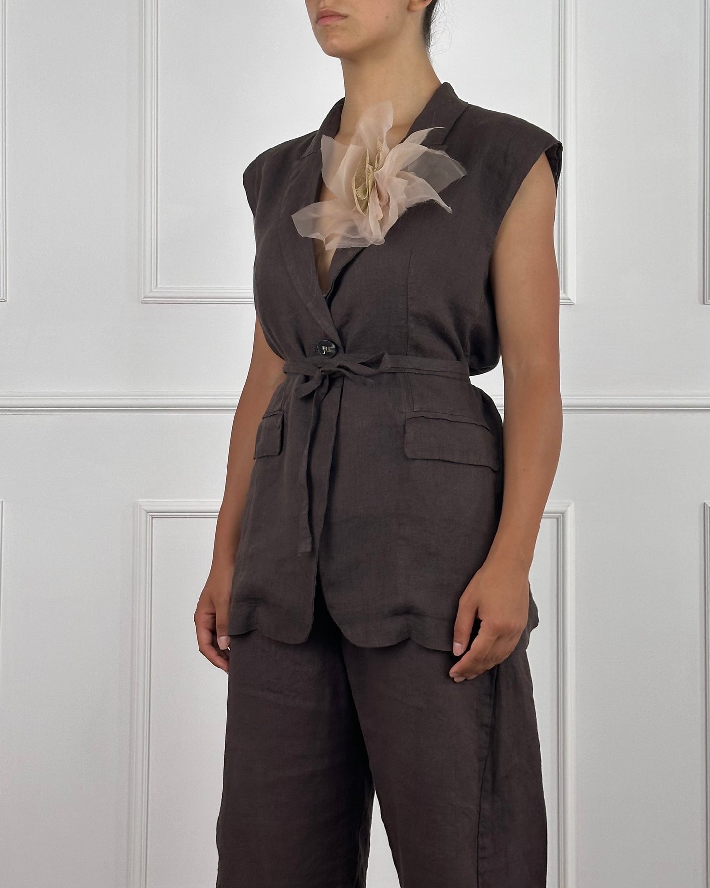 S25JE27 - GILET IN LINO