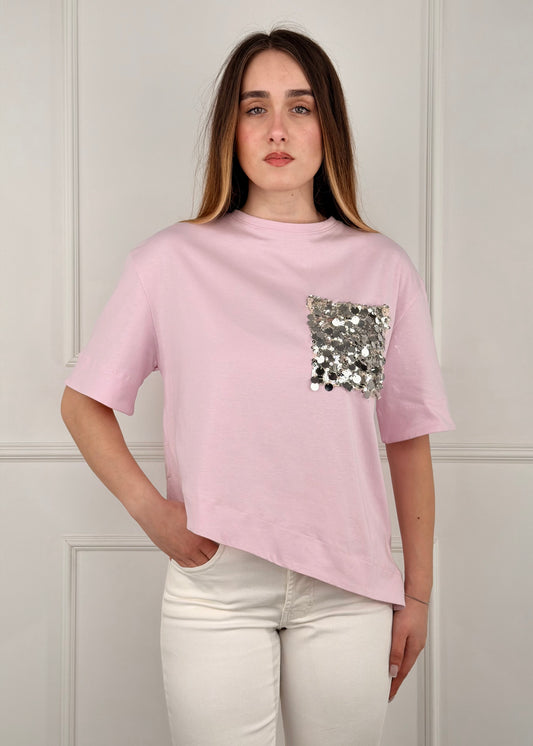 PE260194 - TENSIONE IN T-SHIRT TASCHINO PAILLETTES
