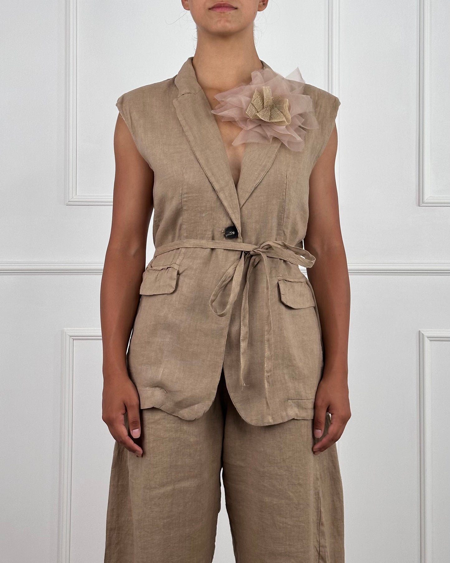 S25JE27 - GILET IN LINO