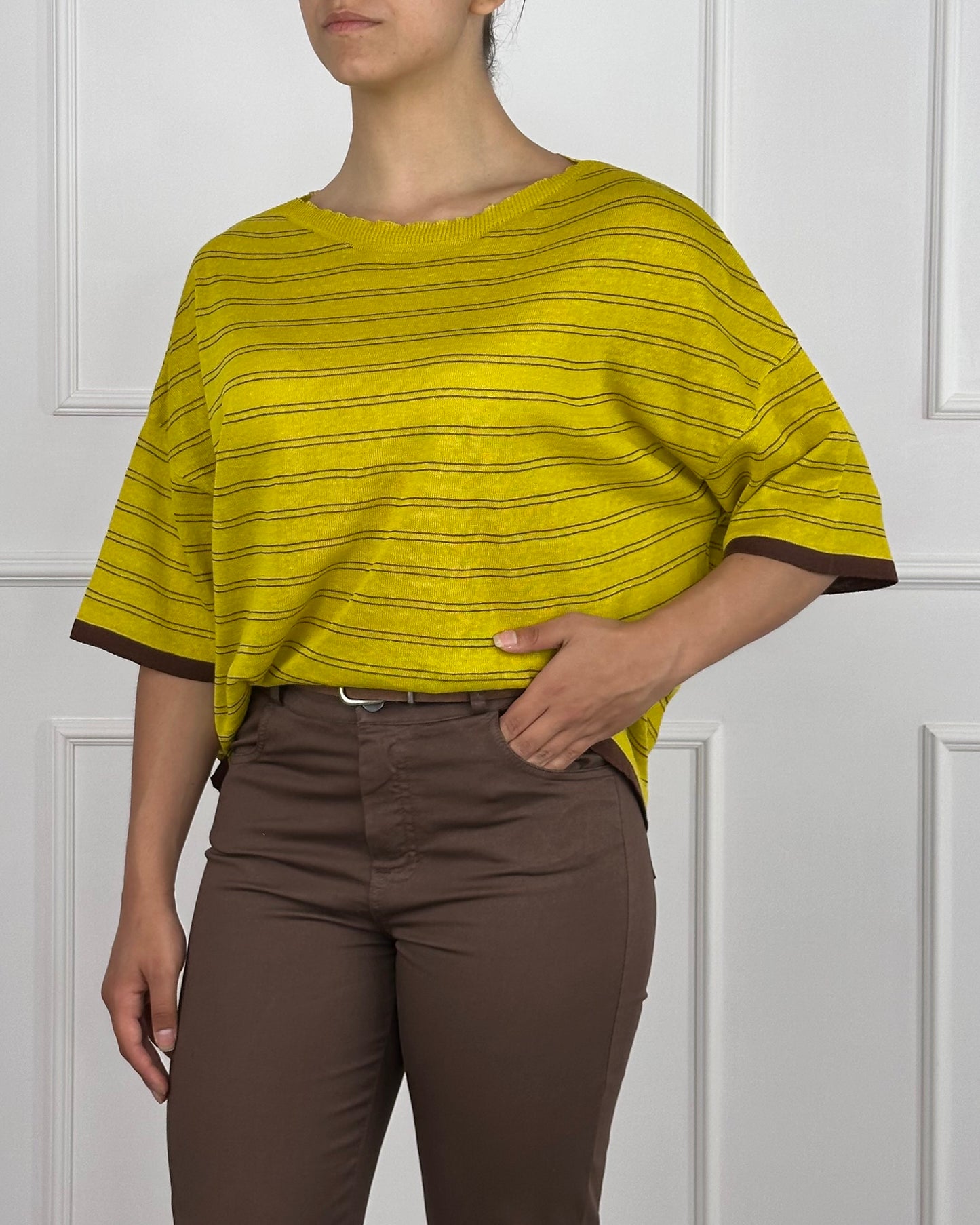 G280125 - MAGLIA RIGHE SC.BARCA LINO & COTONE
