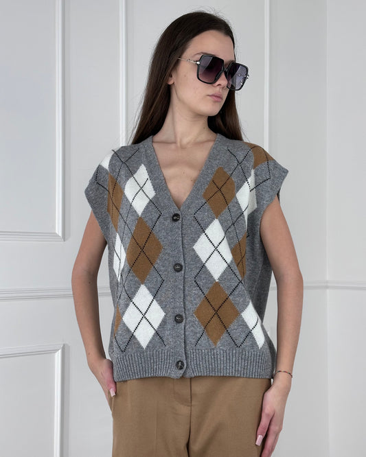 D90111 - TENSIONE IN GILET ROMBI