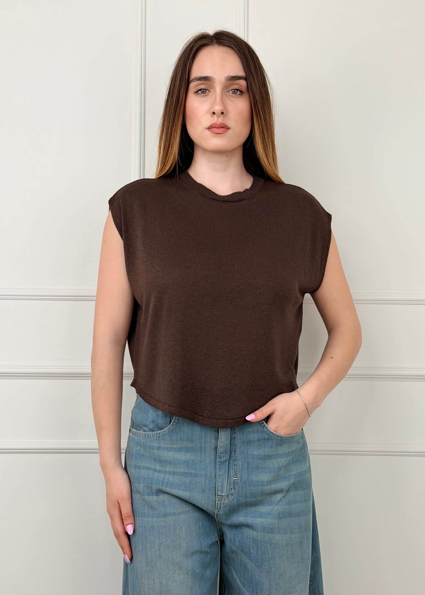 M1110943 - BREND MAGLIA SMANICATA IN FILO DI VISCOSA